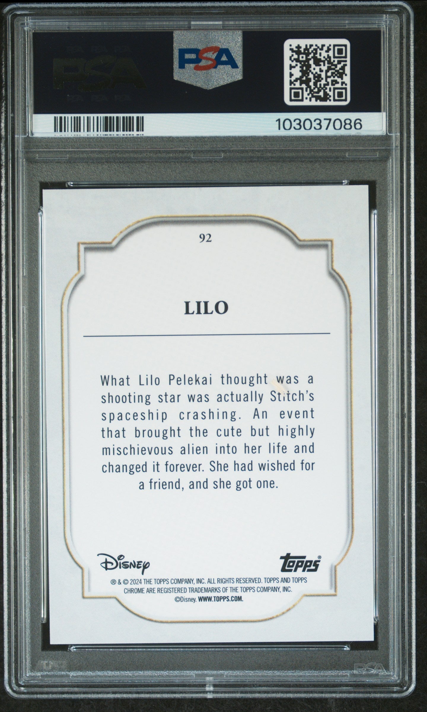 Lilo #92 PSA 8 Topps Chrome Disney Sapphire Edition 2024、mySite、waistdrama