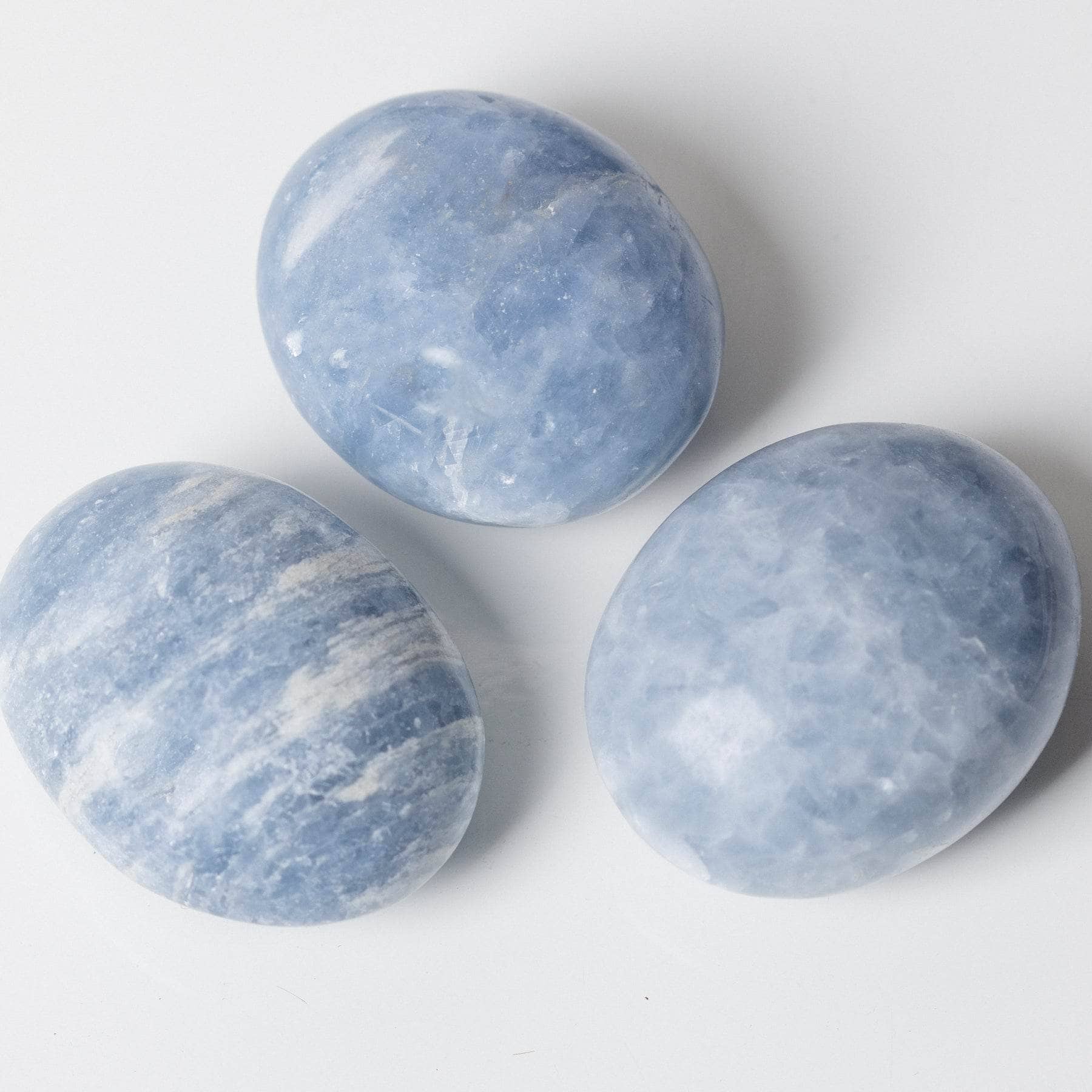 Blue Calcite Palm Stones - AAA Premium Quality、mySite、hinf8tx79