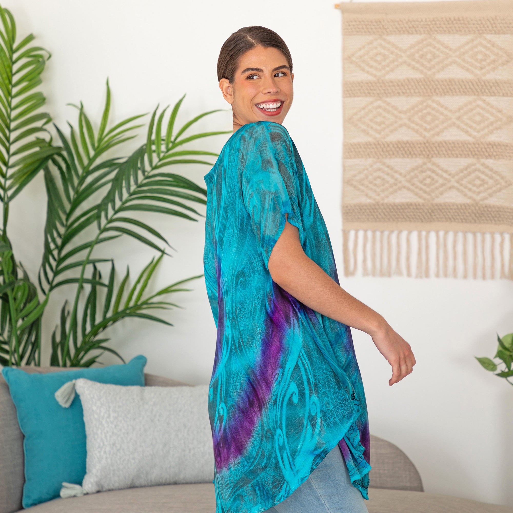 Swirls Awhirl Short Sleeve Tunic、mySite、camillekostekn