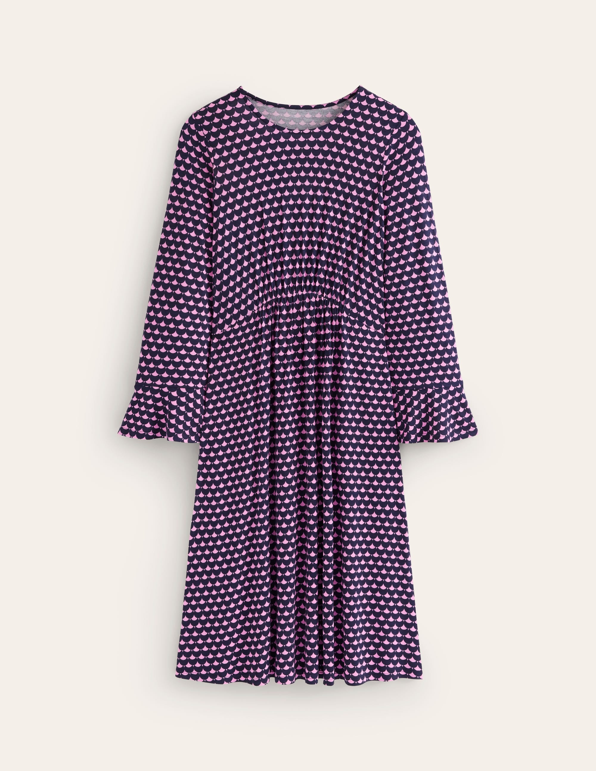  Flute Sleeve Jersey Dress-Sherbert, Crescent Stamp、mySite、ashleygrahame