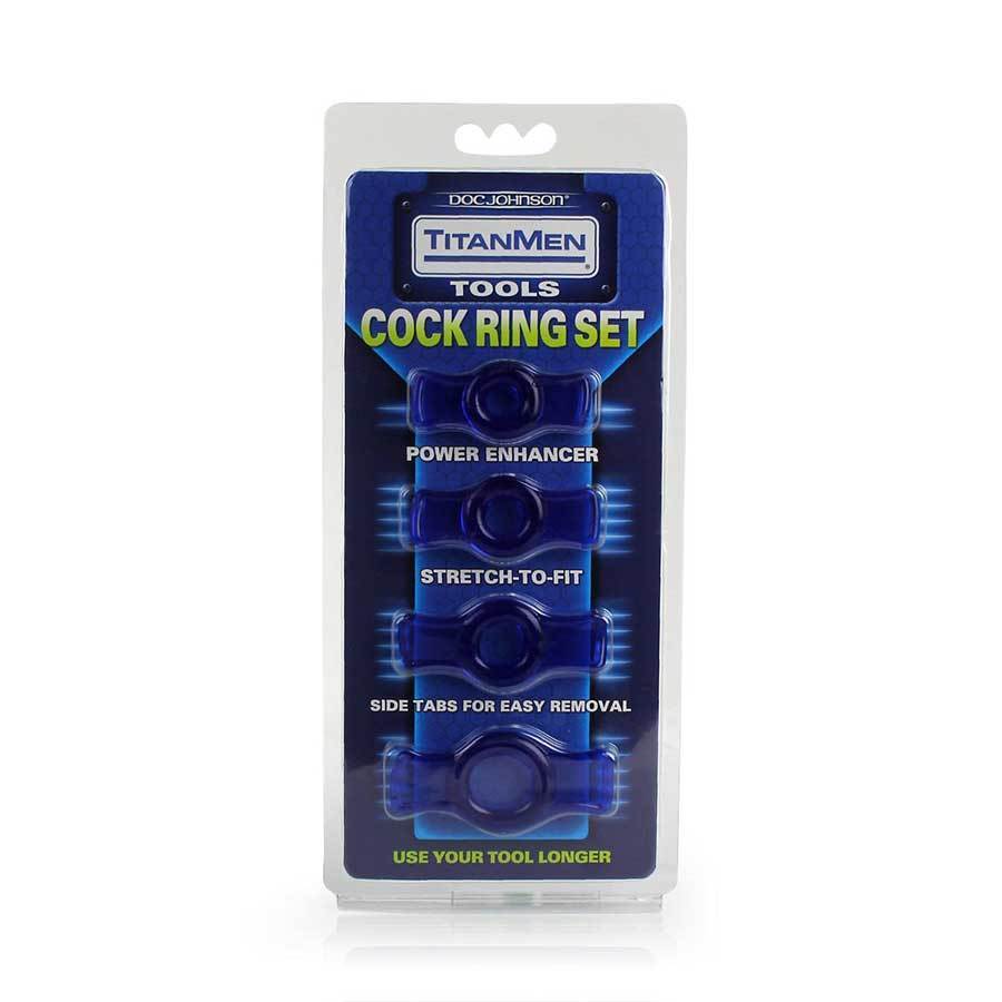 TitanMen Tools Soft and Stretchy Cock Ring Set 4 Pack for Men、mySite、bottomscart