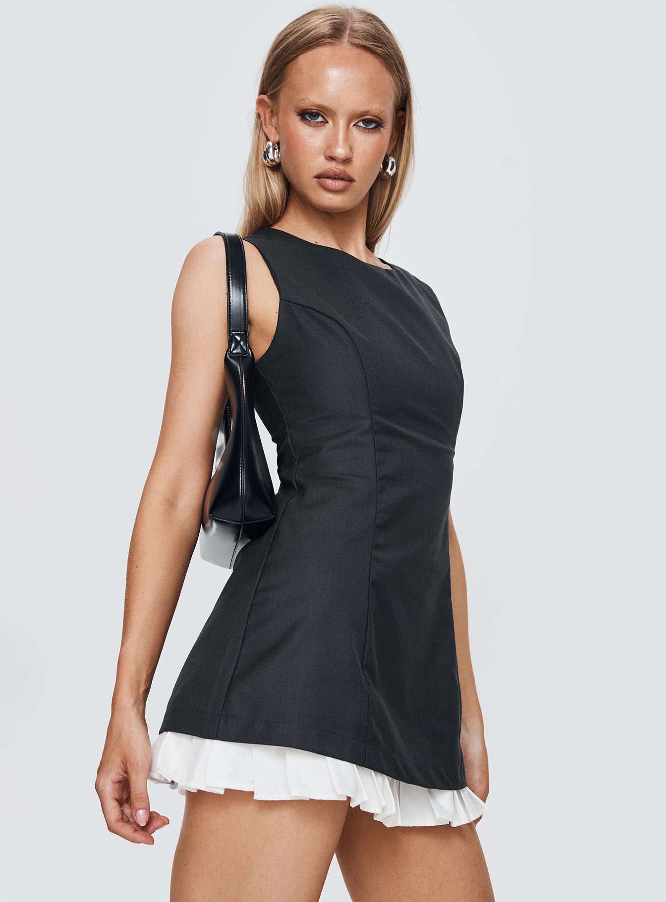 Players Pleat Mini Dress Charcoal、mySite、solidvoid