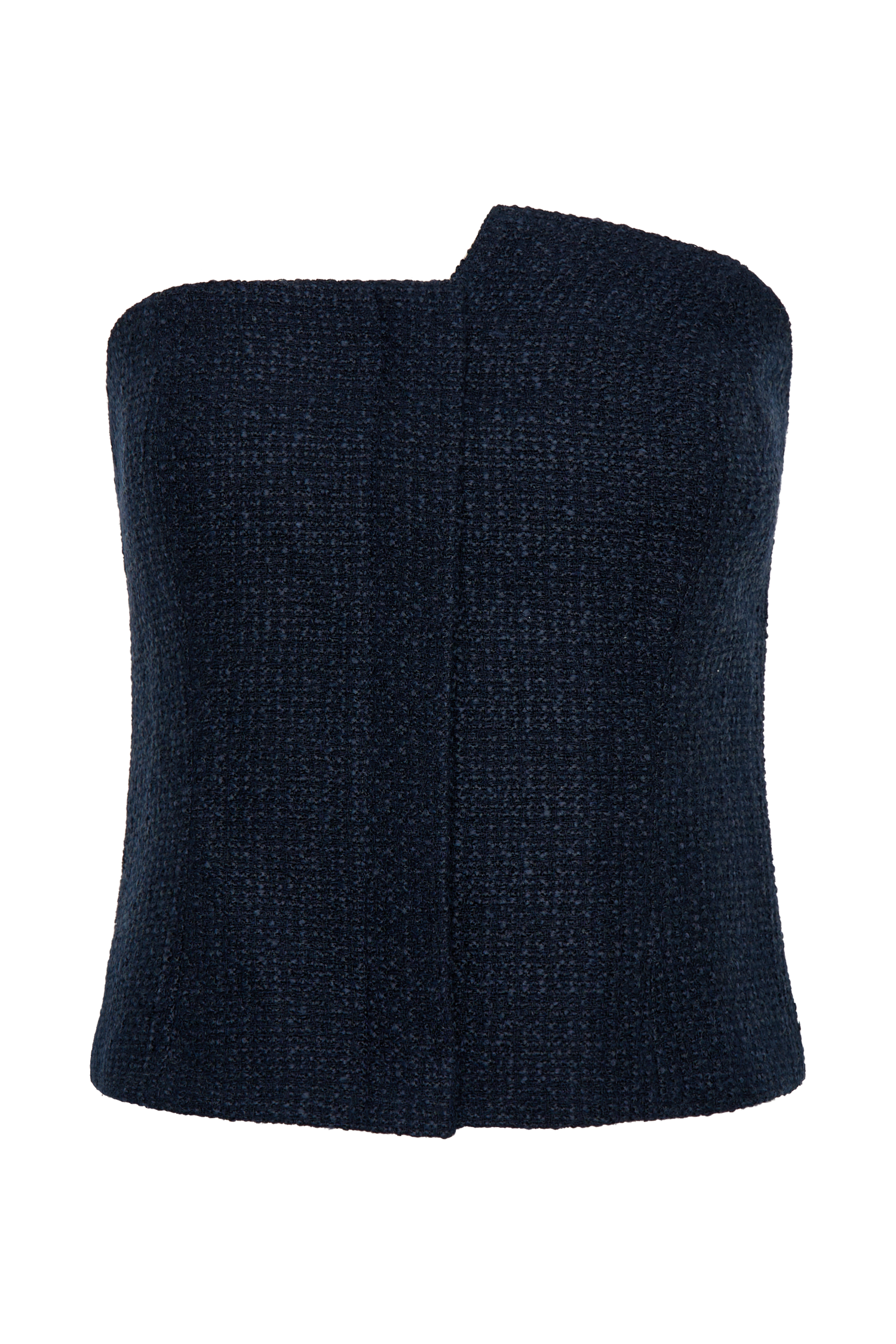Parker Boucle Strapless Asymmetric Top - Midnight Blue、mySite、solidvoid