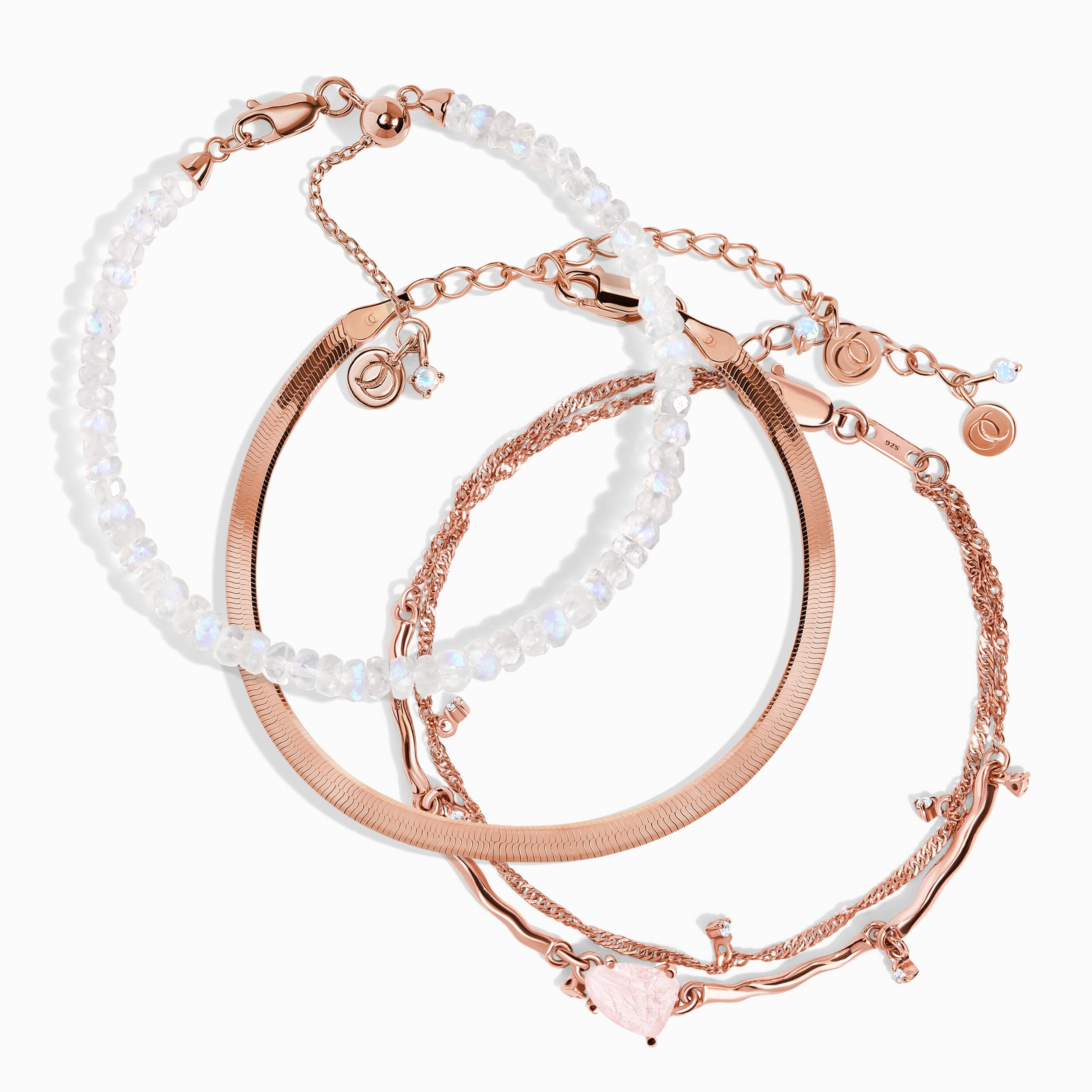 Moonstone & Rose Quartz Bracelet Stack - True Self-Love、mySite、hinf8tx79
