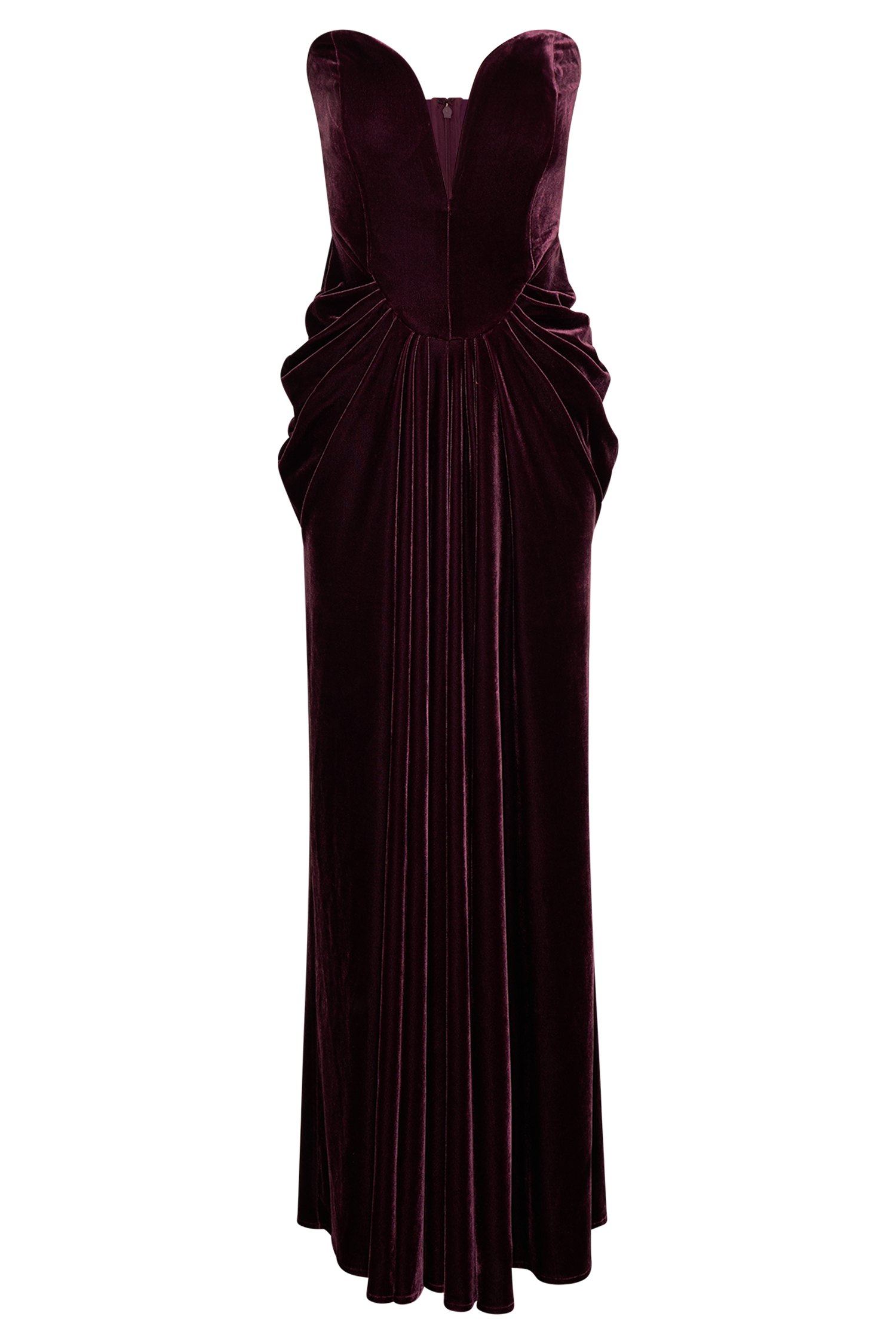 Paige Strapless Velvet Maxi Dress - Plum、mySite、solidvoid