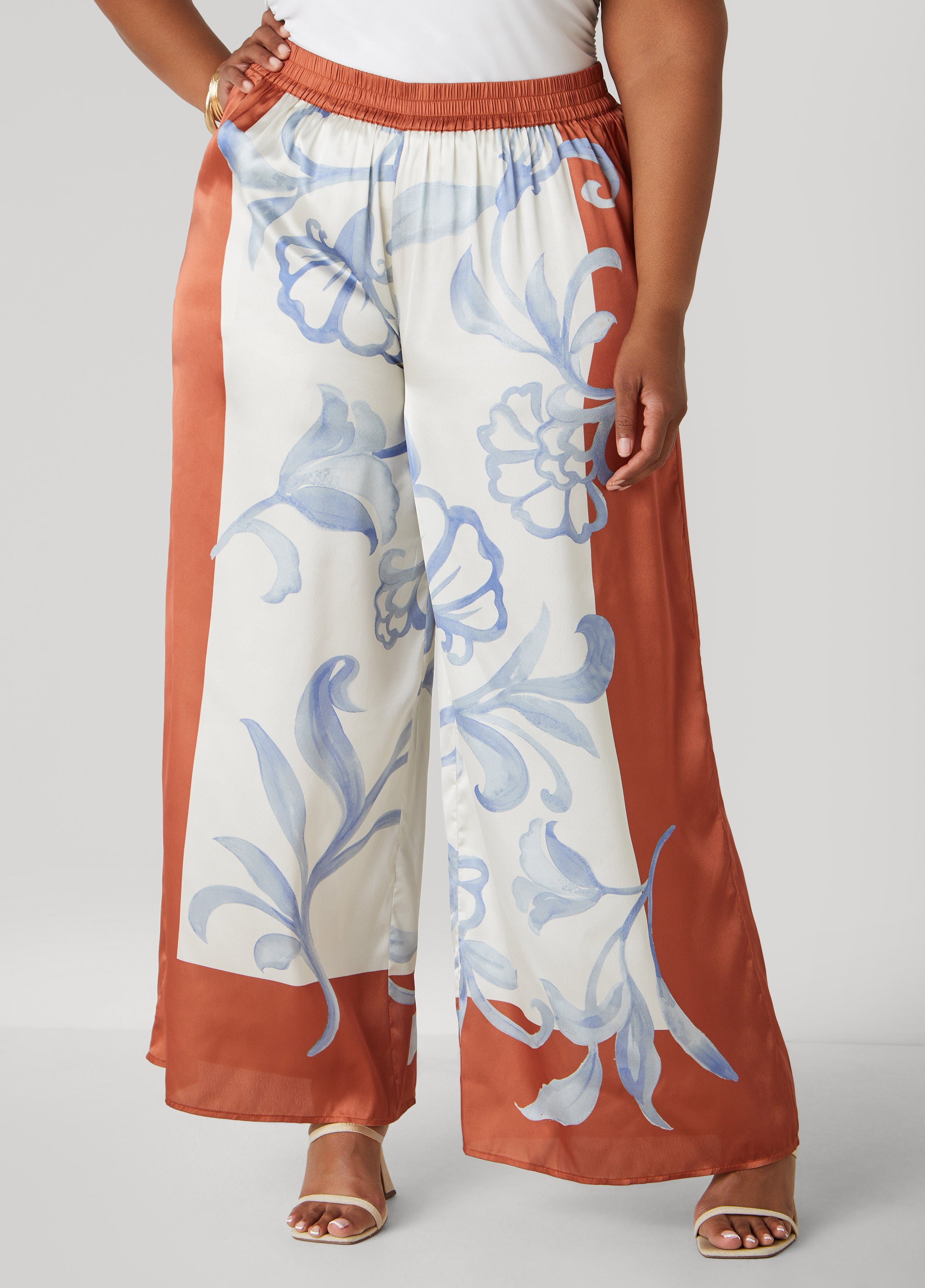 Floral Satin Wide Leg Pants、mySite、bengalsvssteelers
