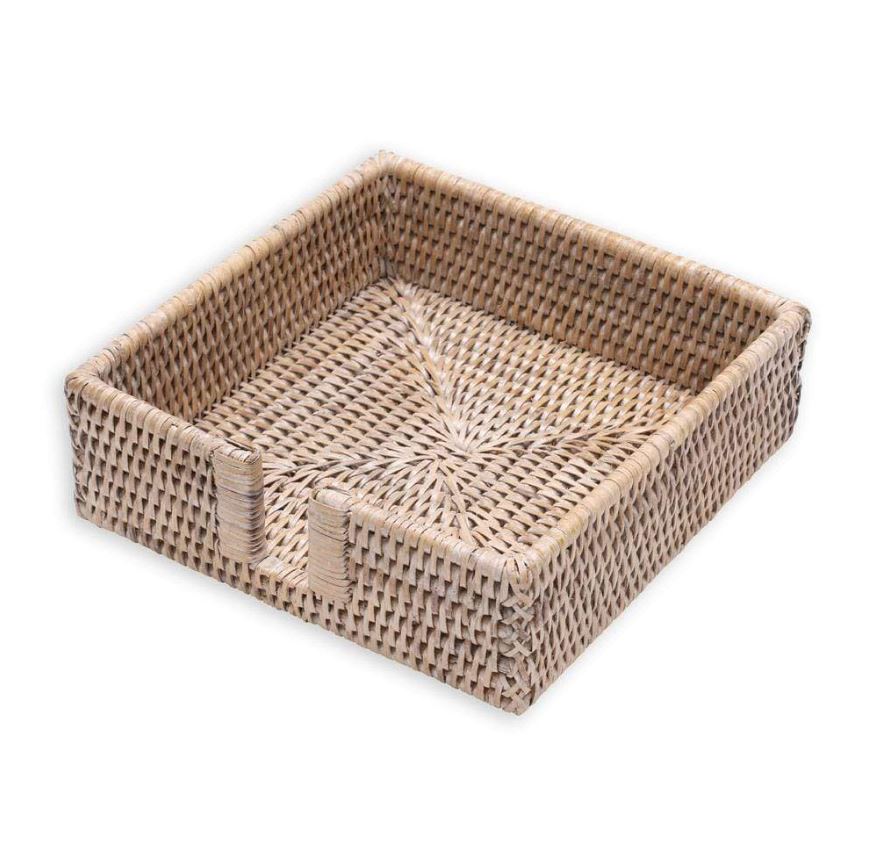  Rattan Luncheon Napkin Holder in White Natural、mySite、elrpsem3k