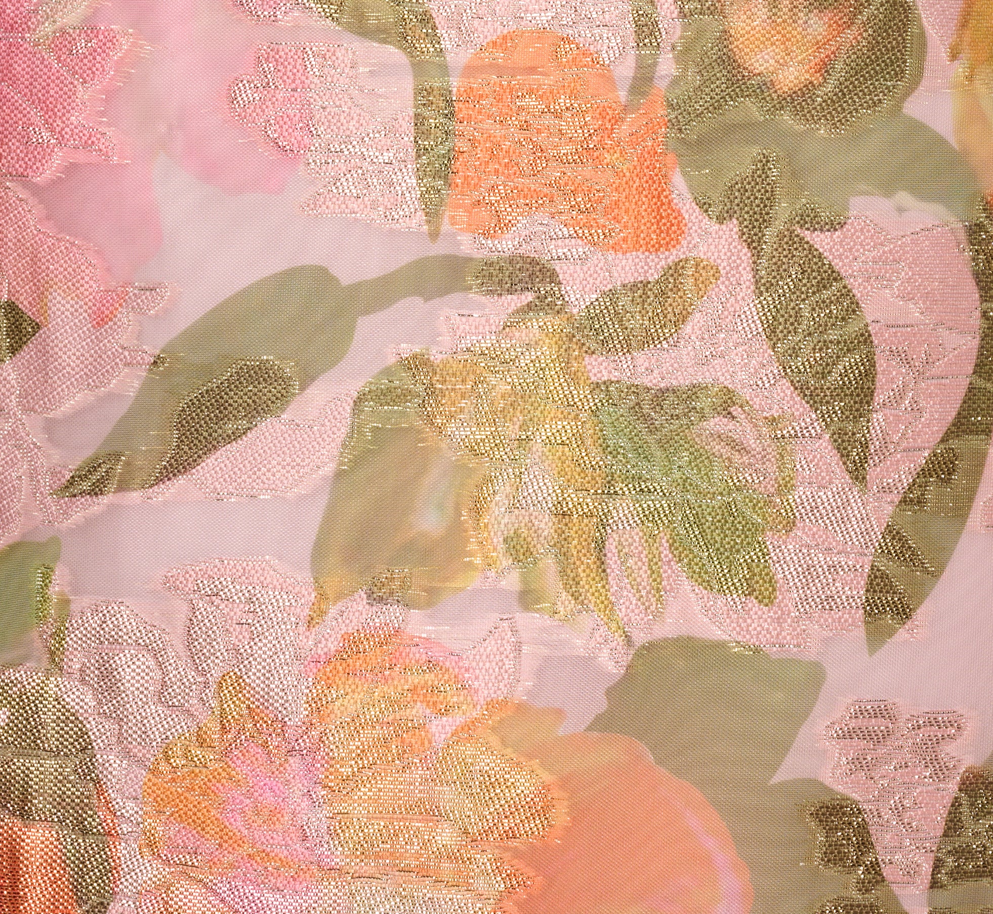 Plus Size Metallic Floral Jacquard Midi Dress In Yellow Orange Multi、mySite、solidvoid