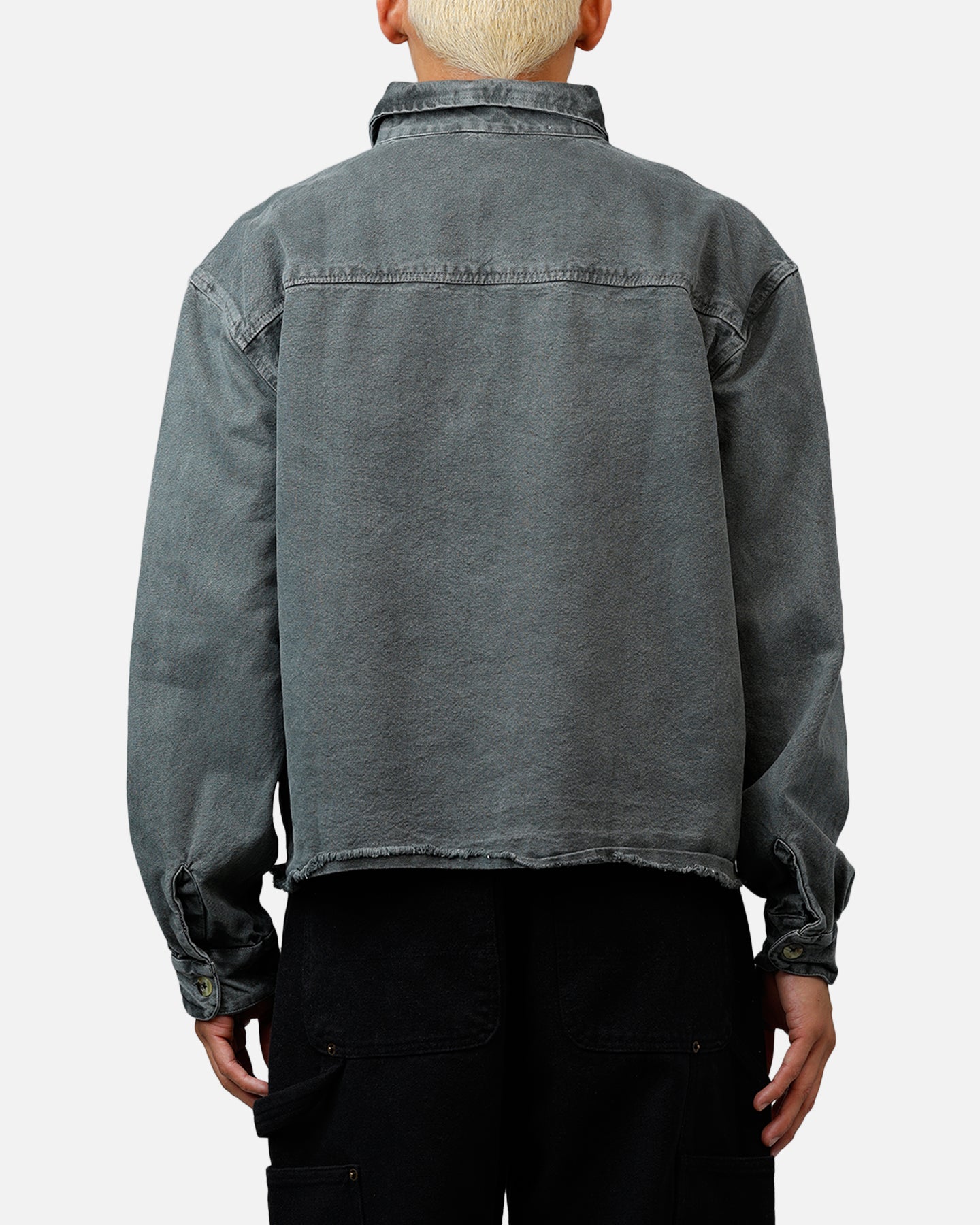 MNML Washed Denim Long Sleeve Button Up Shirt Washed Black、mySite、zt4zffjzw