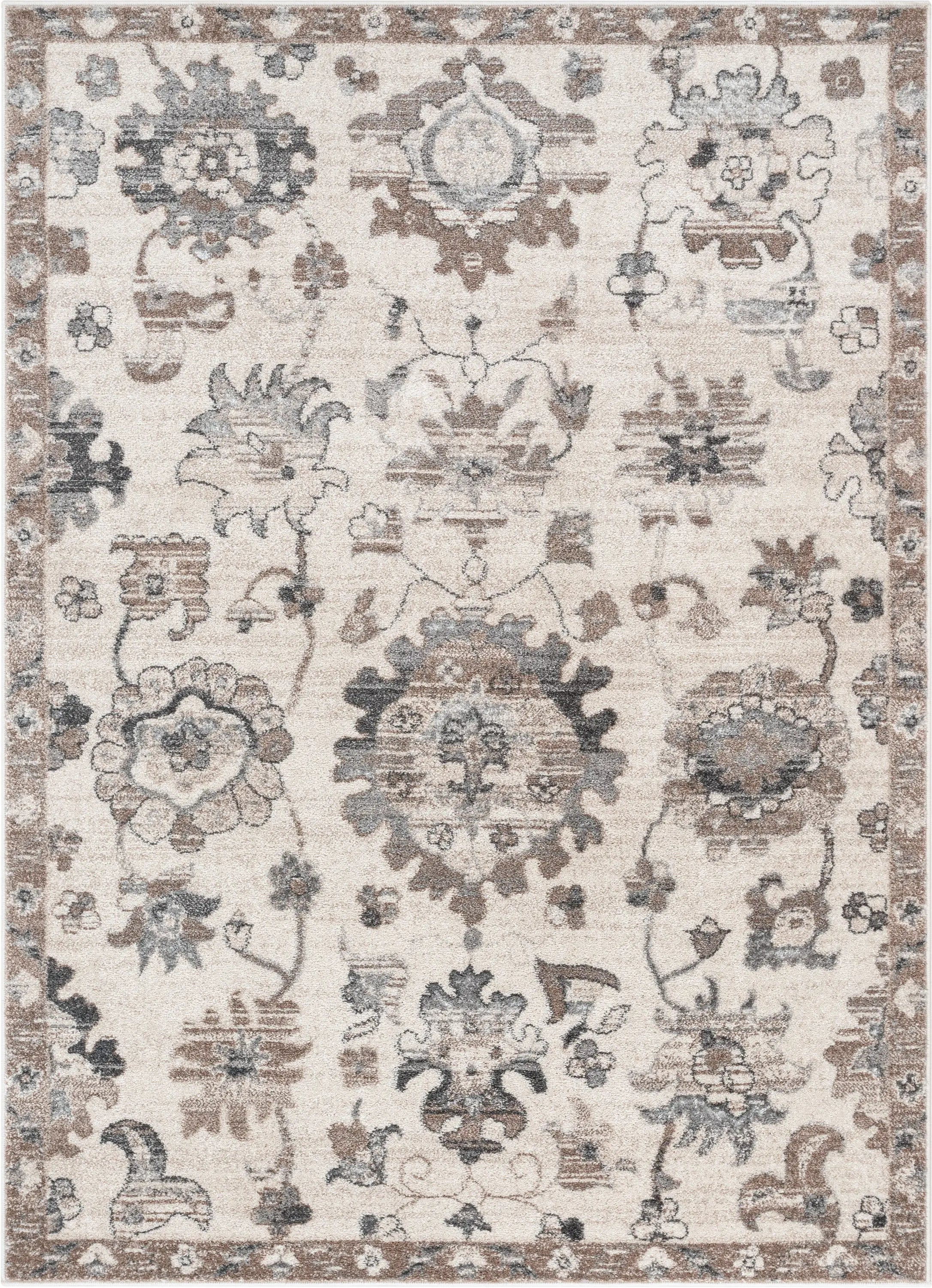 Selma Oriental Floral Pattern Ivory Vintage Rug、mySite、gigharbornorthrealestate