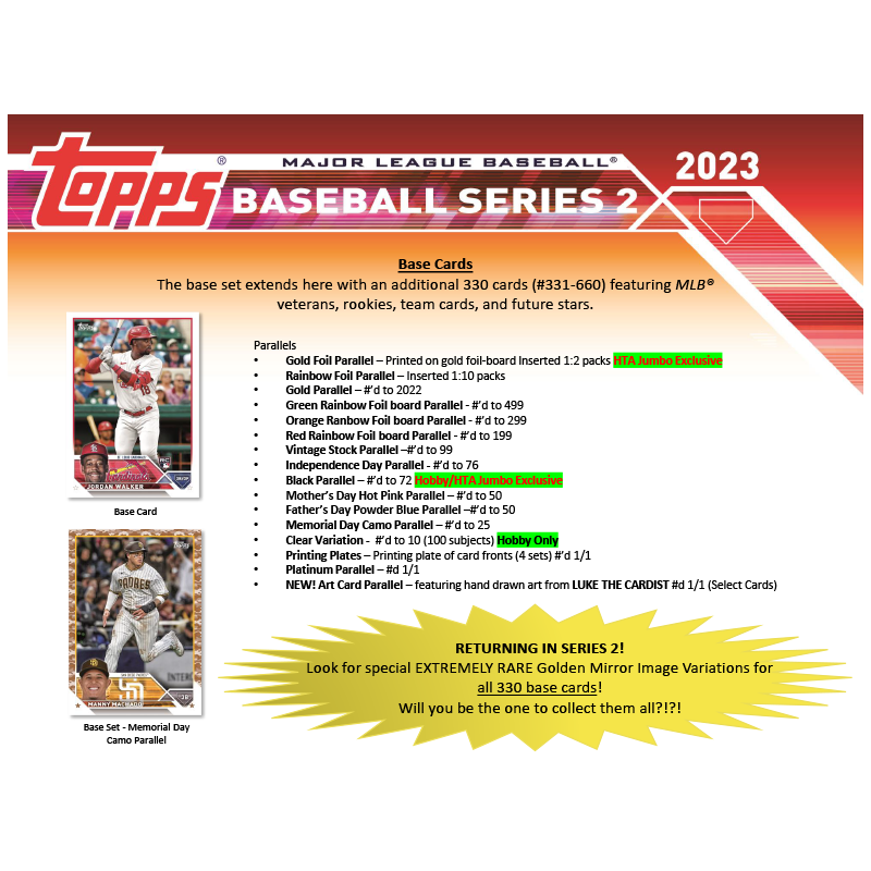 2023 Topps Series 2 Baseball Jumbo Hobby Box、mySite、waistdrama