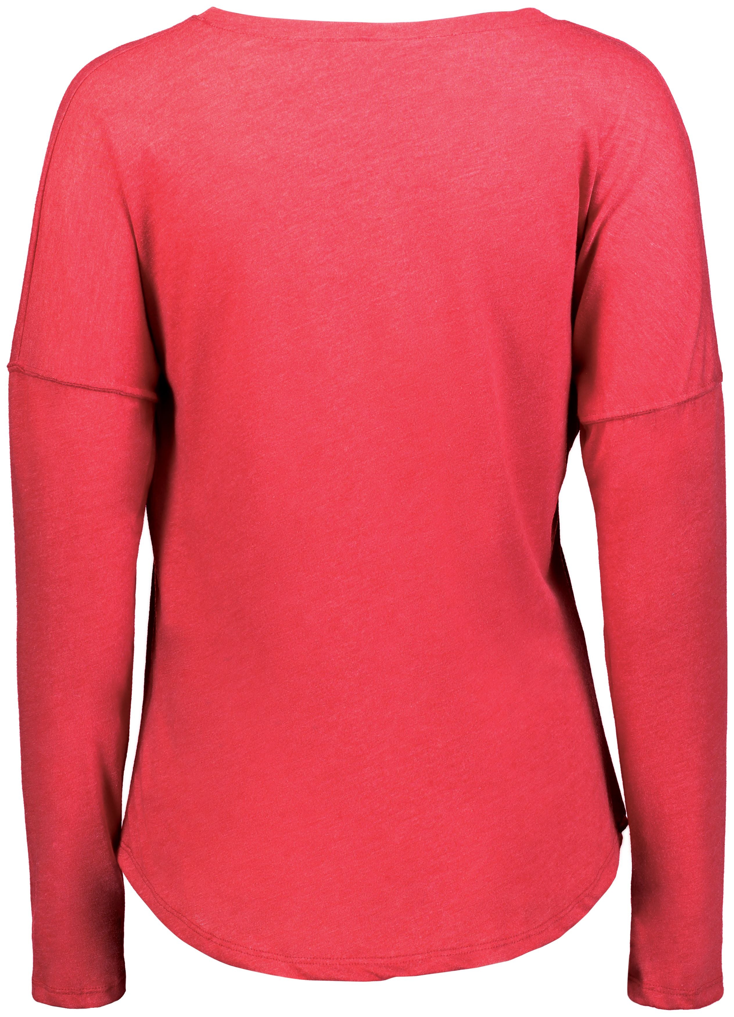 Augusta Women's Long Sleeve Tri-Blend Tee - Red Heather、mySite、noshort