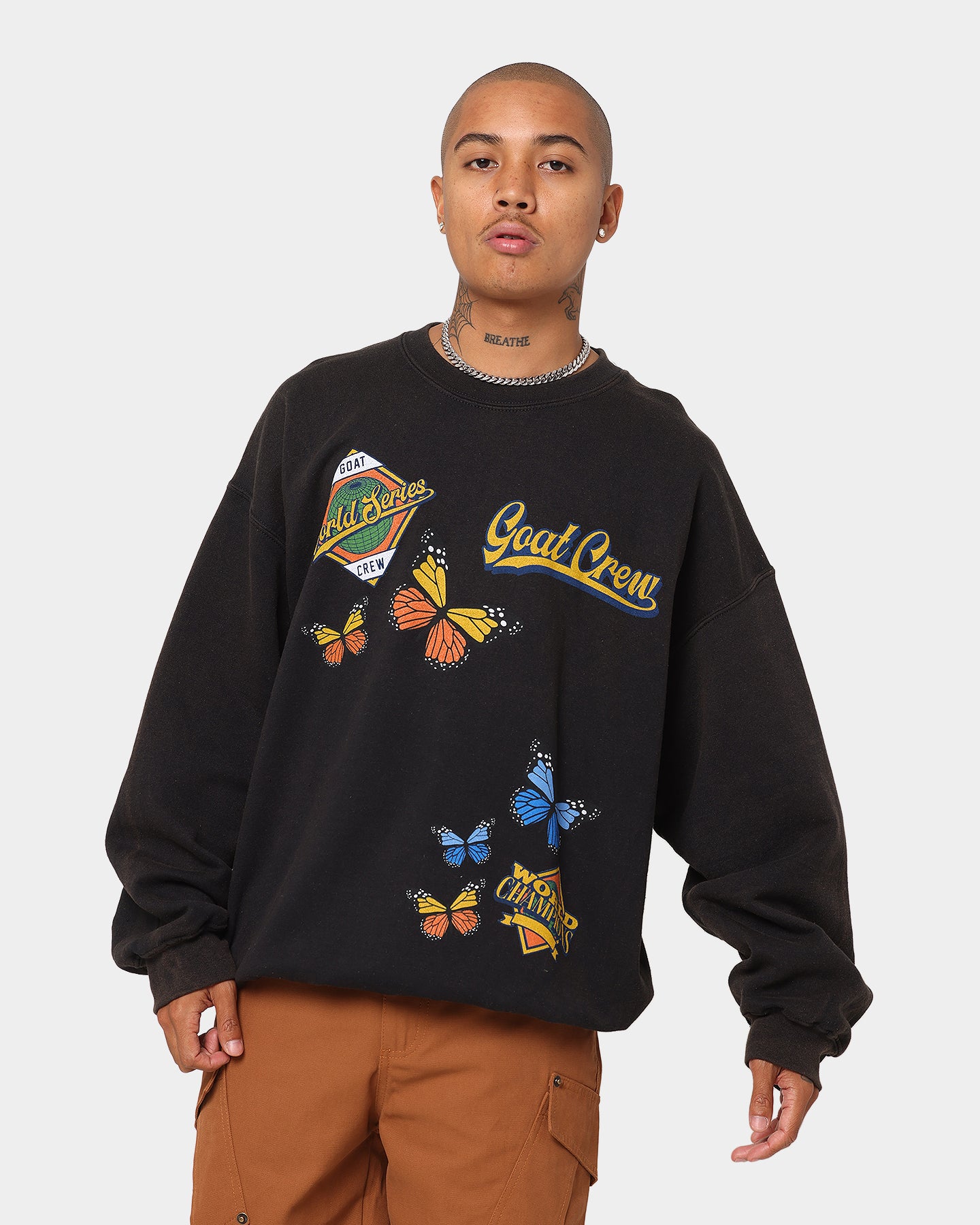 Goat Crew World Champs Vintage Crewneck Black Wash、mySite、zt4zffjzw