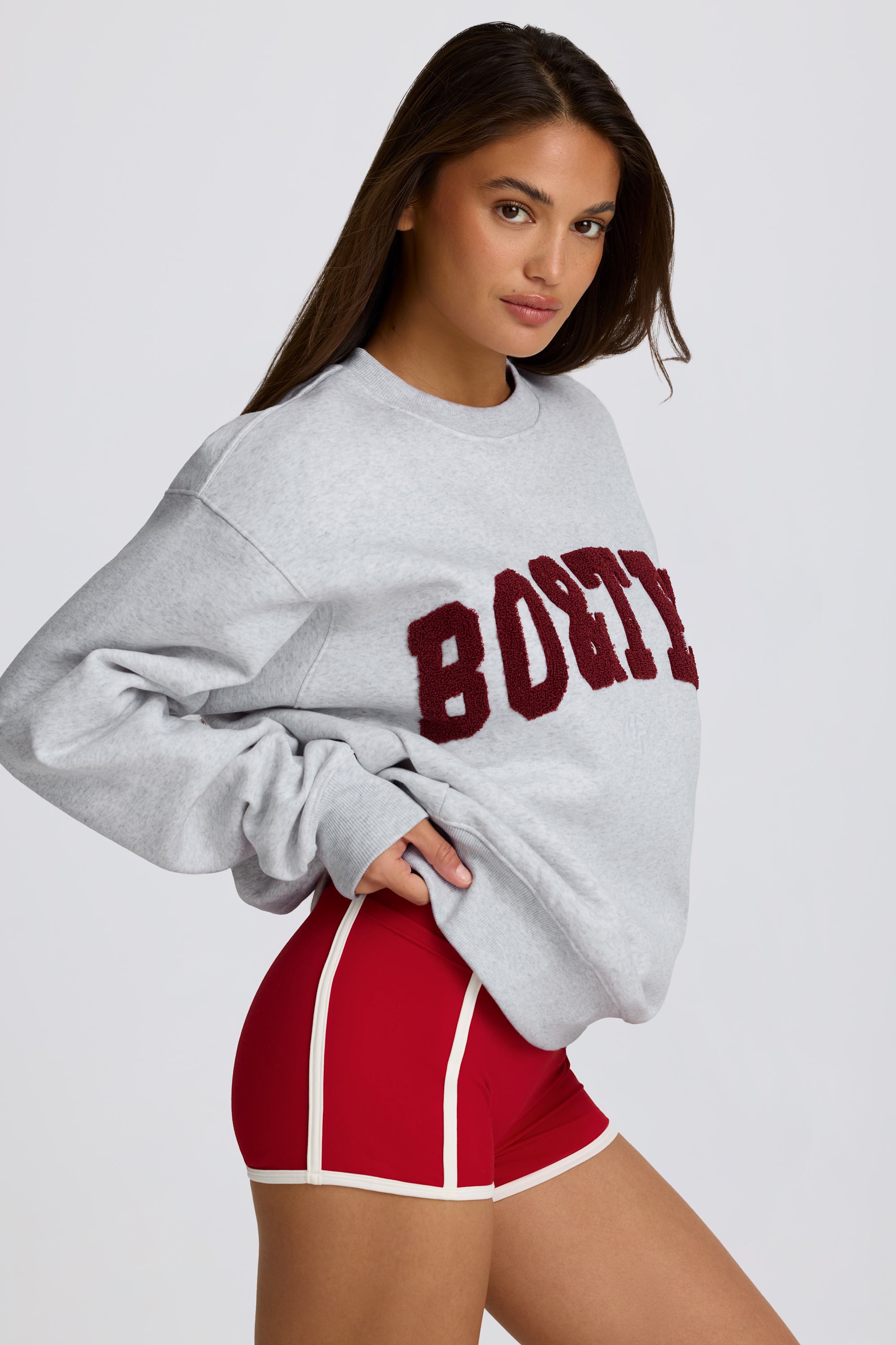  Oversized Crew Neck Sweatshirt in Heather Grey、mySite、sugarbowlscore