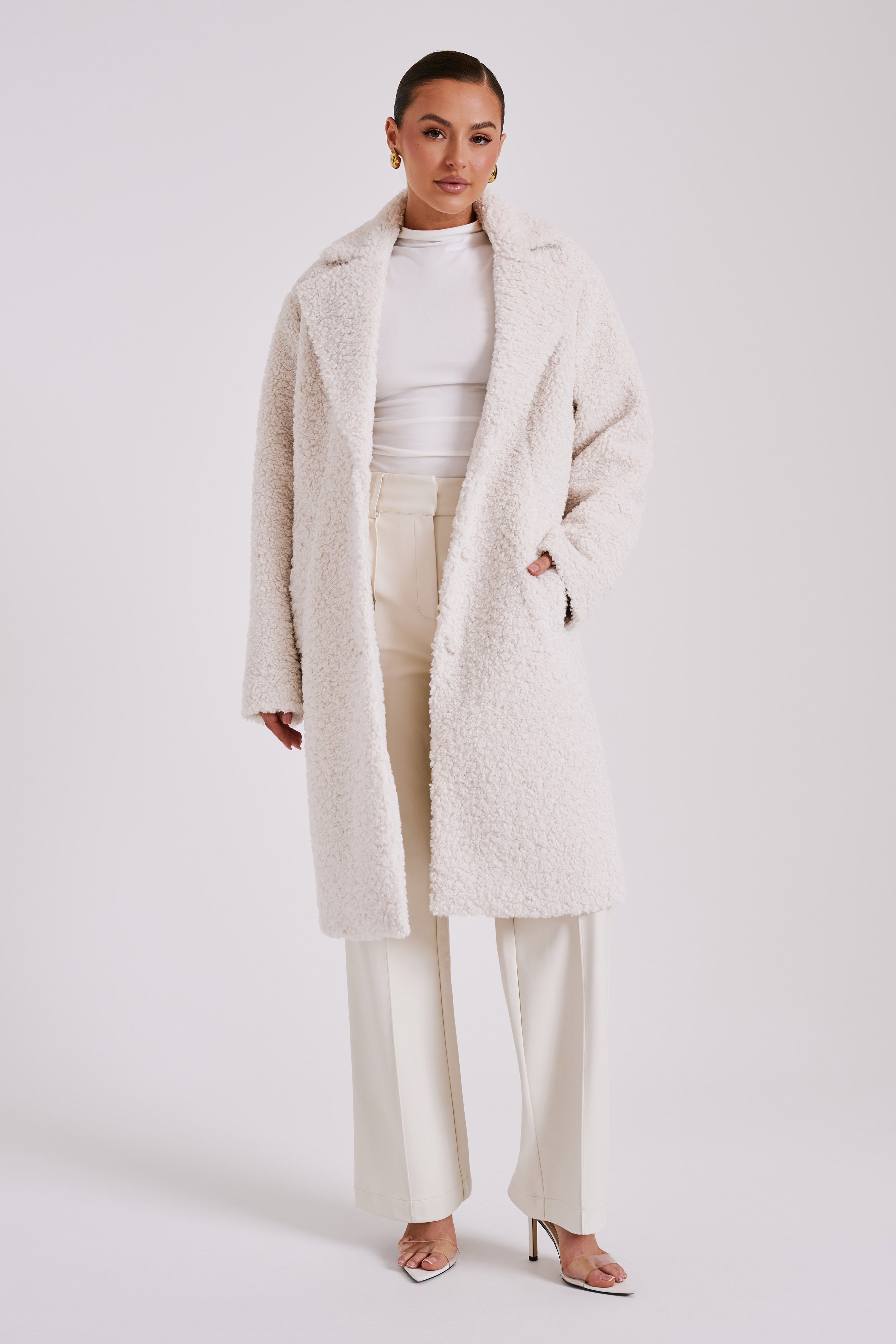 Izzy Boucle Coat - Cream、mySite、solidvoid