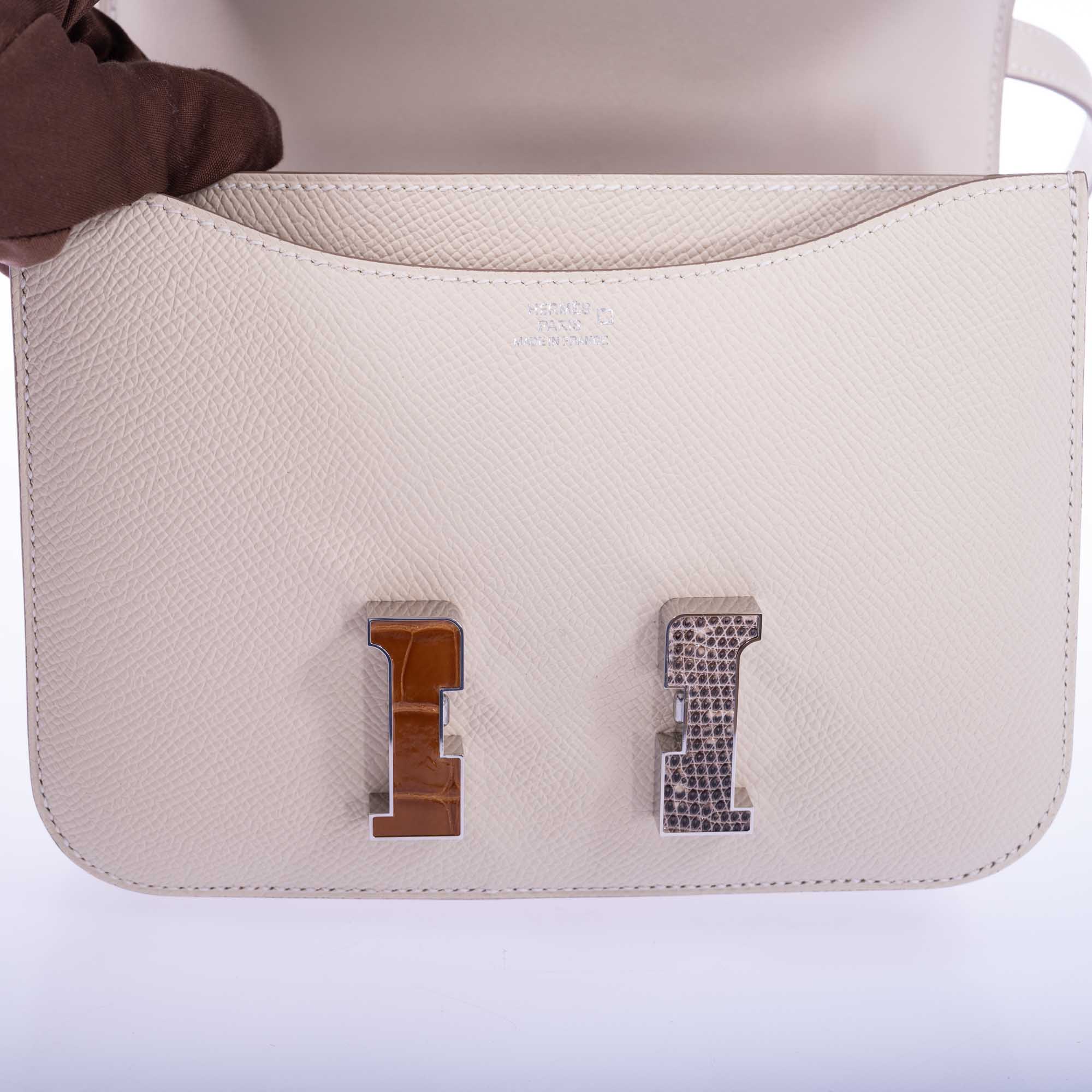 Hermès Constance 18 Mini III Mirror Bag Craie Epsom - Tabac, Camel, Sable and Ombré Lizard Hardware、mySite、garminoutage.com