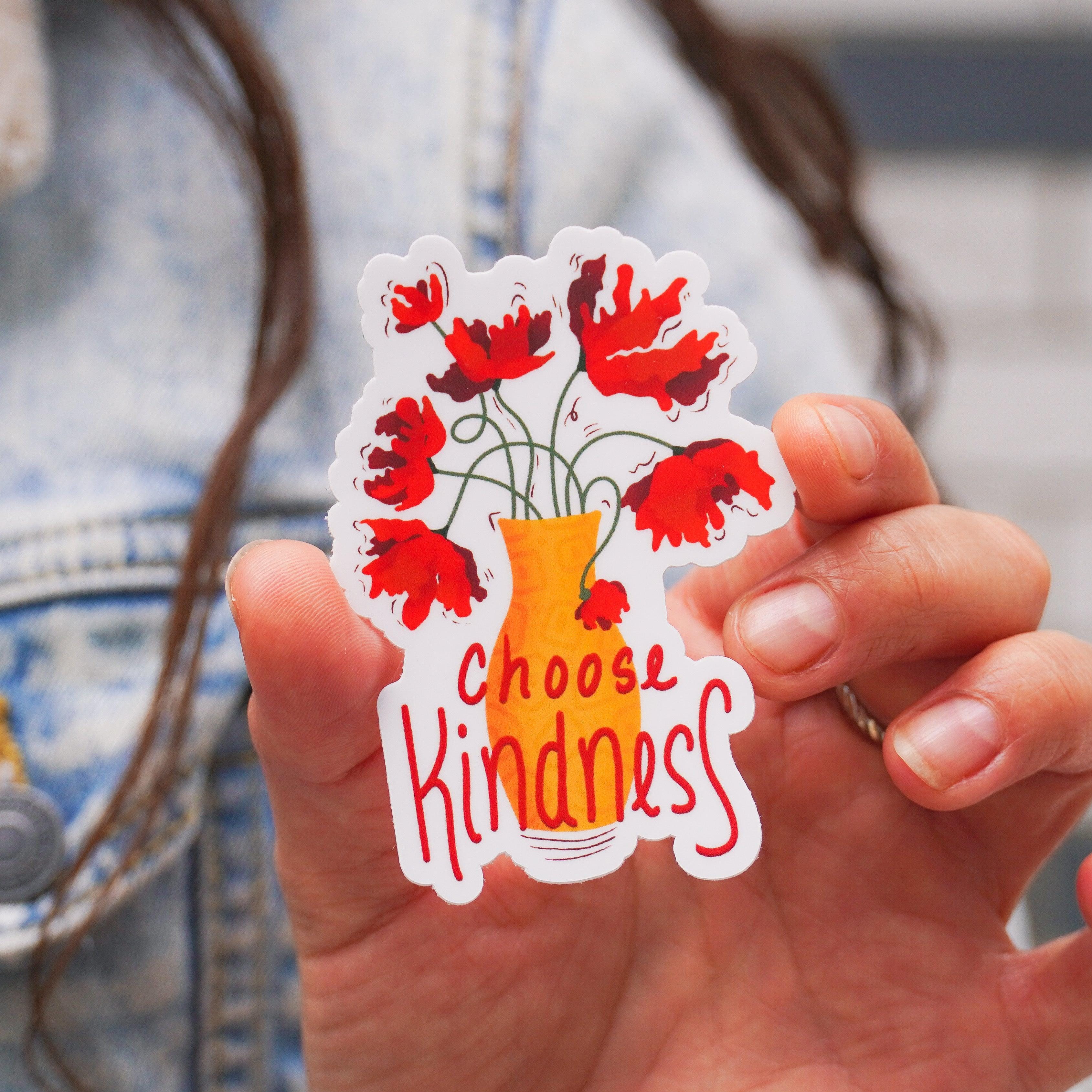  Choose Kindness Flower Vase Sticker、mySite、elrpsem3k