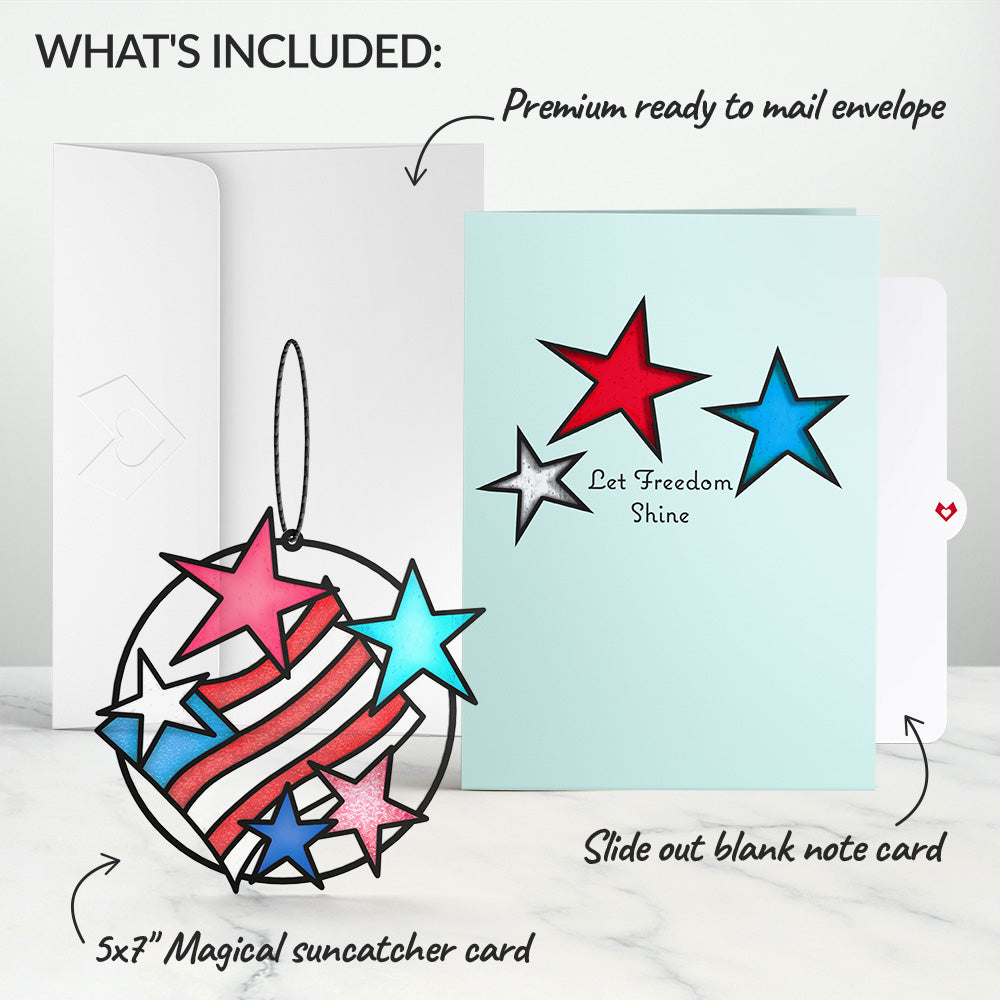 Let Freedom Shine Suncatcher Card、mySite、solidvoid