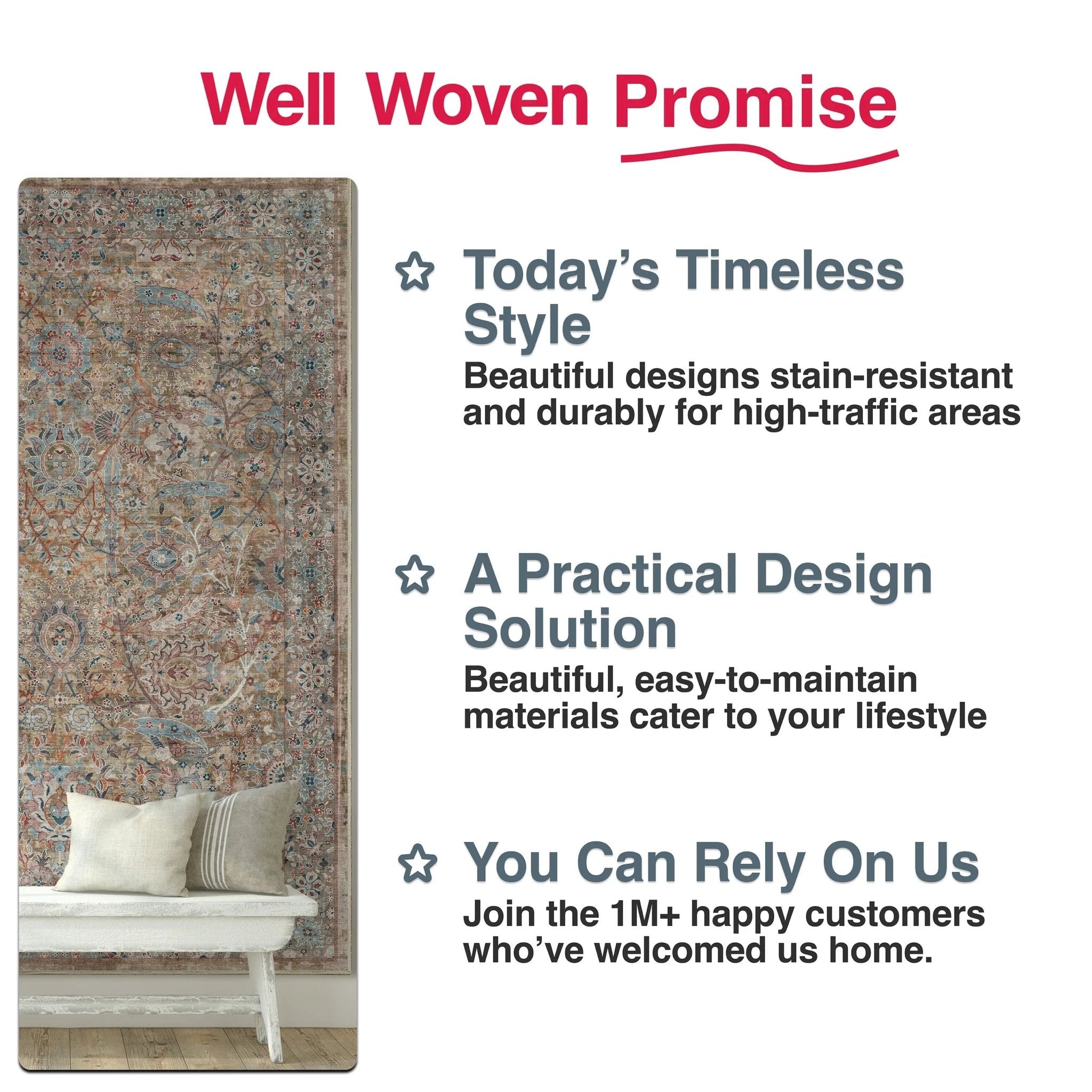 Emilia Vintage Persian Floral Blue Flat-Weave Rug、mySite、gigharbornorthrealestate