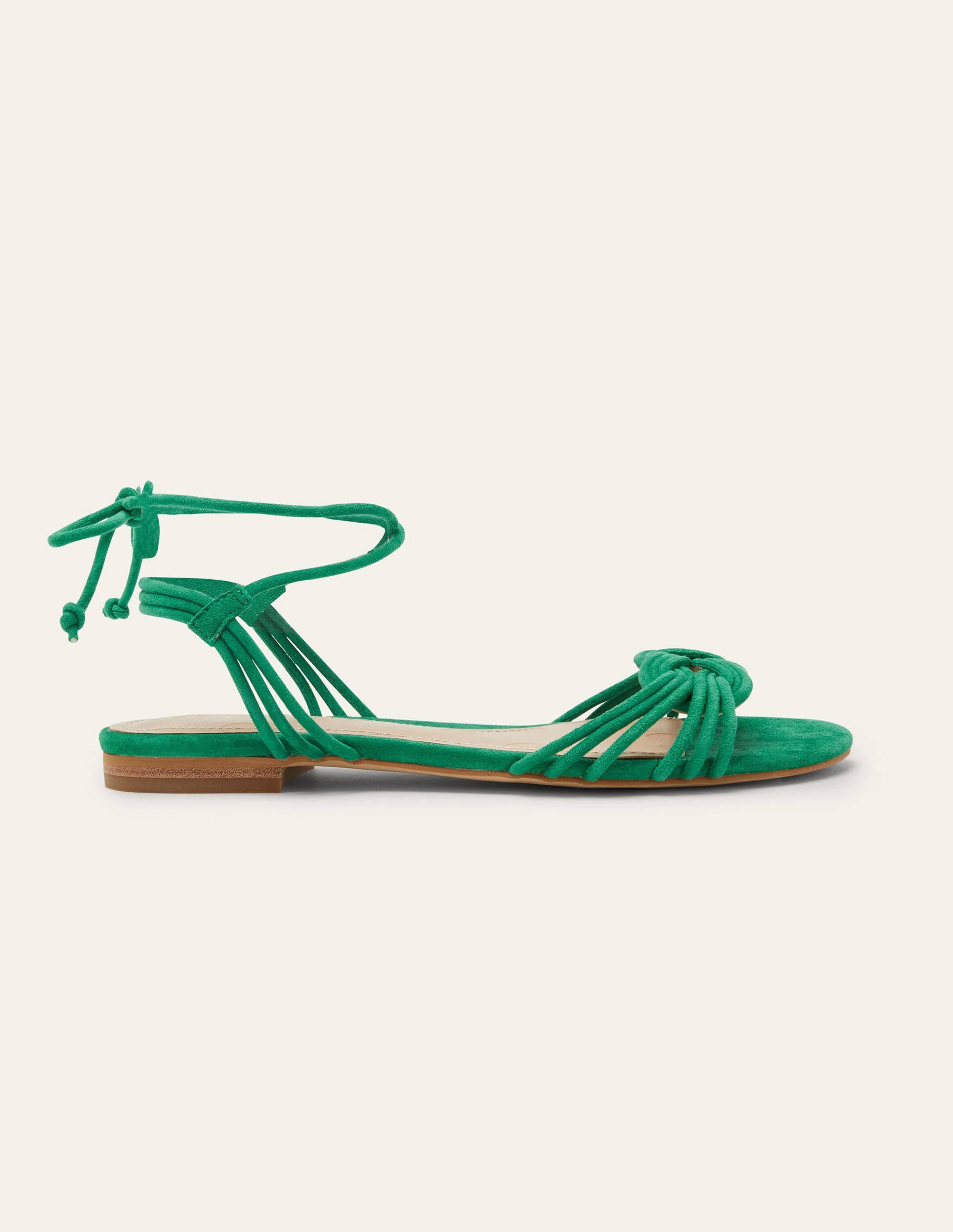  Knot Detail Suede Flat Sandals-Highland Green、mySite、ashleygrahame