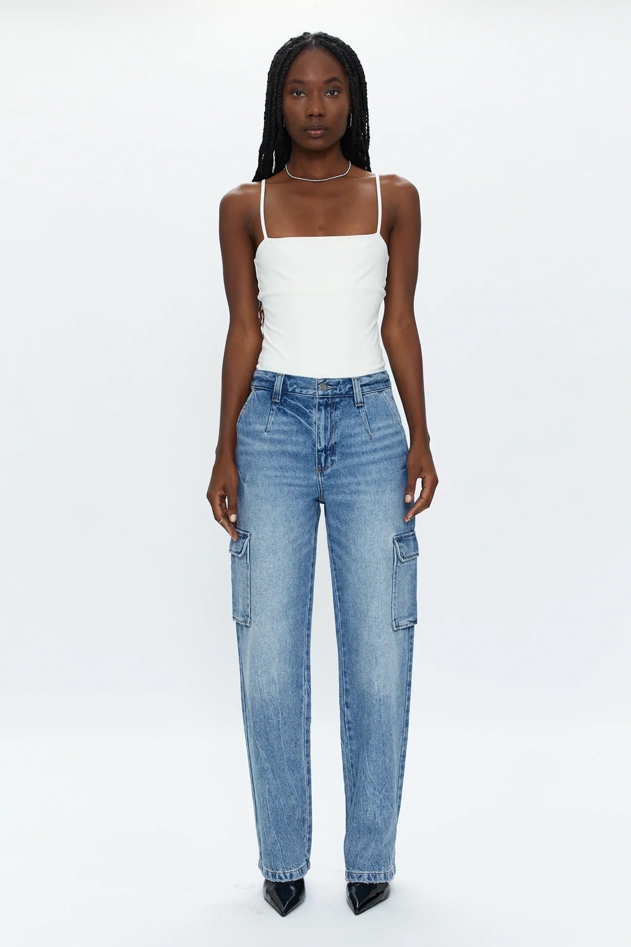 Bobbie Utility Mid Rise Loose Jeans in Black or Varsity Blue、mySite、dreamappss