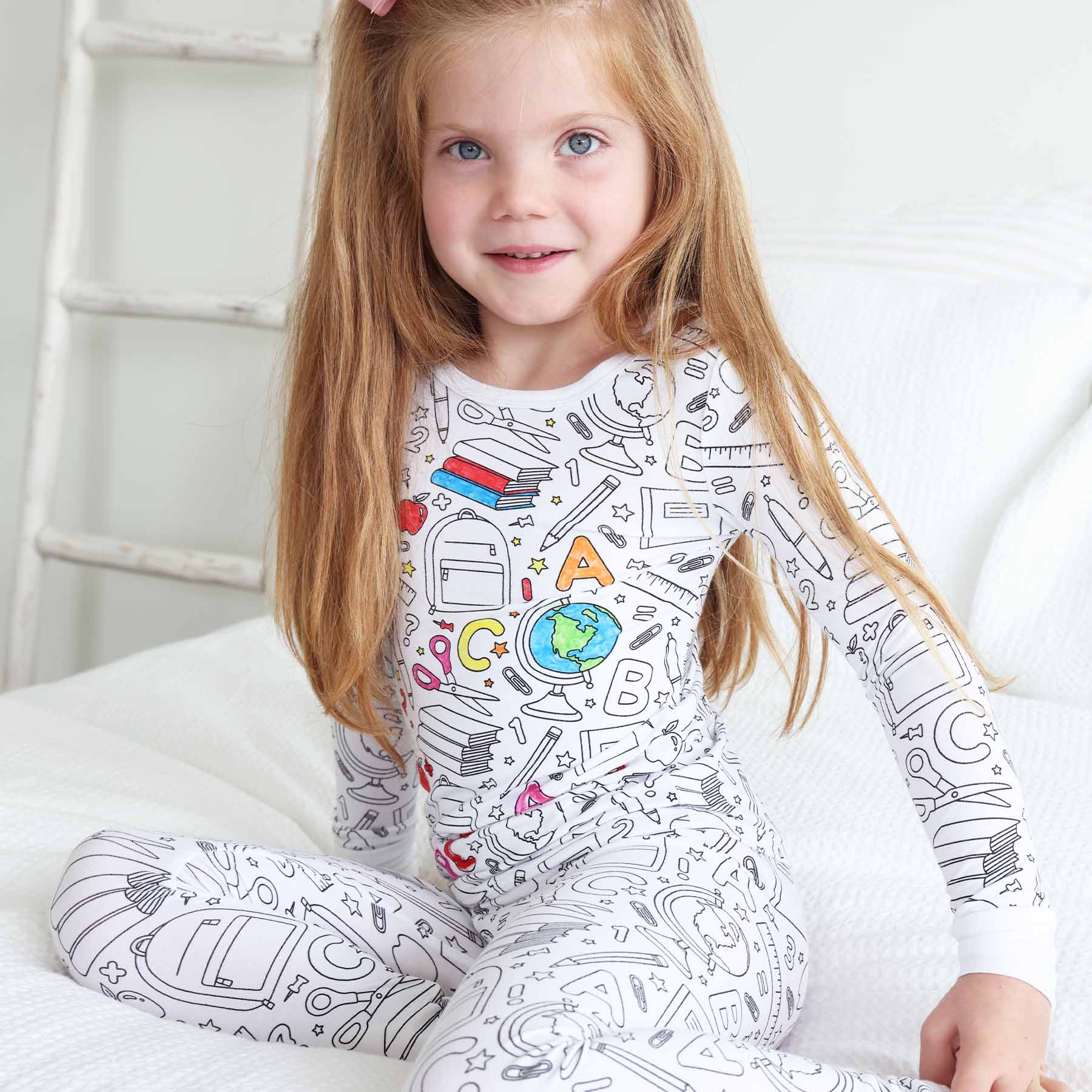  Colorable Two Piece Pajama Set | School Days、mySite、layawaytickets