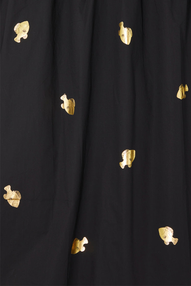Black Marra Skirt With Gold Fish Fleck、mySite、solidvoid