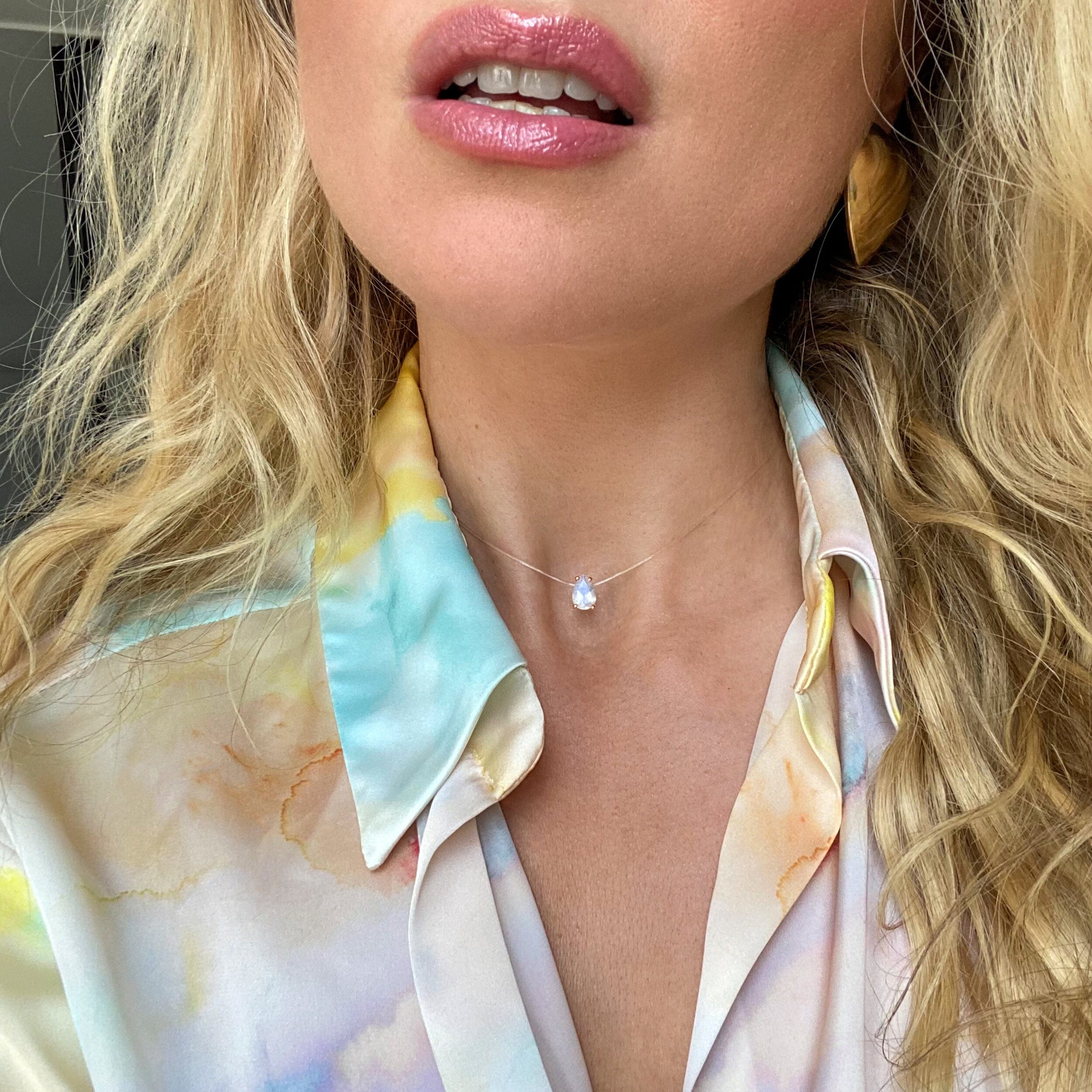 Moonstone Necklace Floating Sway - June Birthstone、mySite、hinf8tx79