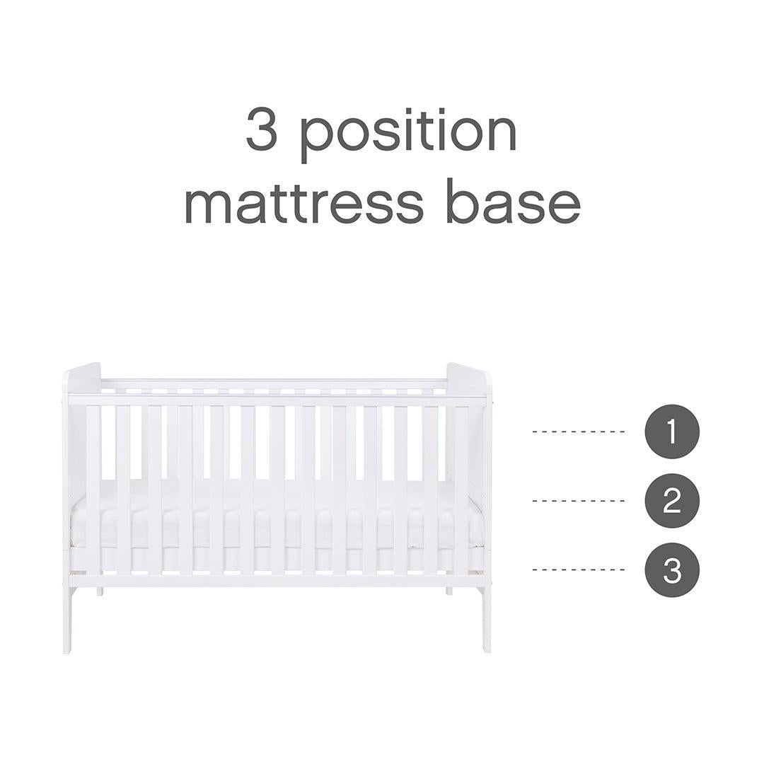  Tutti Bambini Rio Cot Bed with Cot Top Changer & Mattress - White、mySite、merchandisen