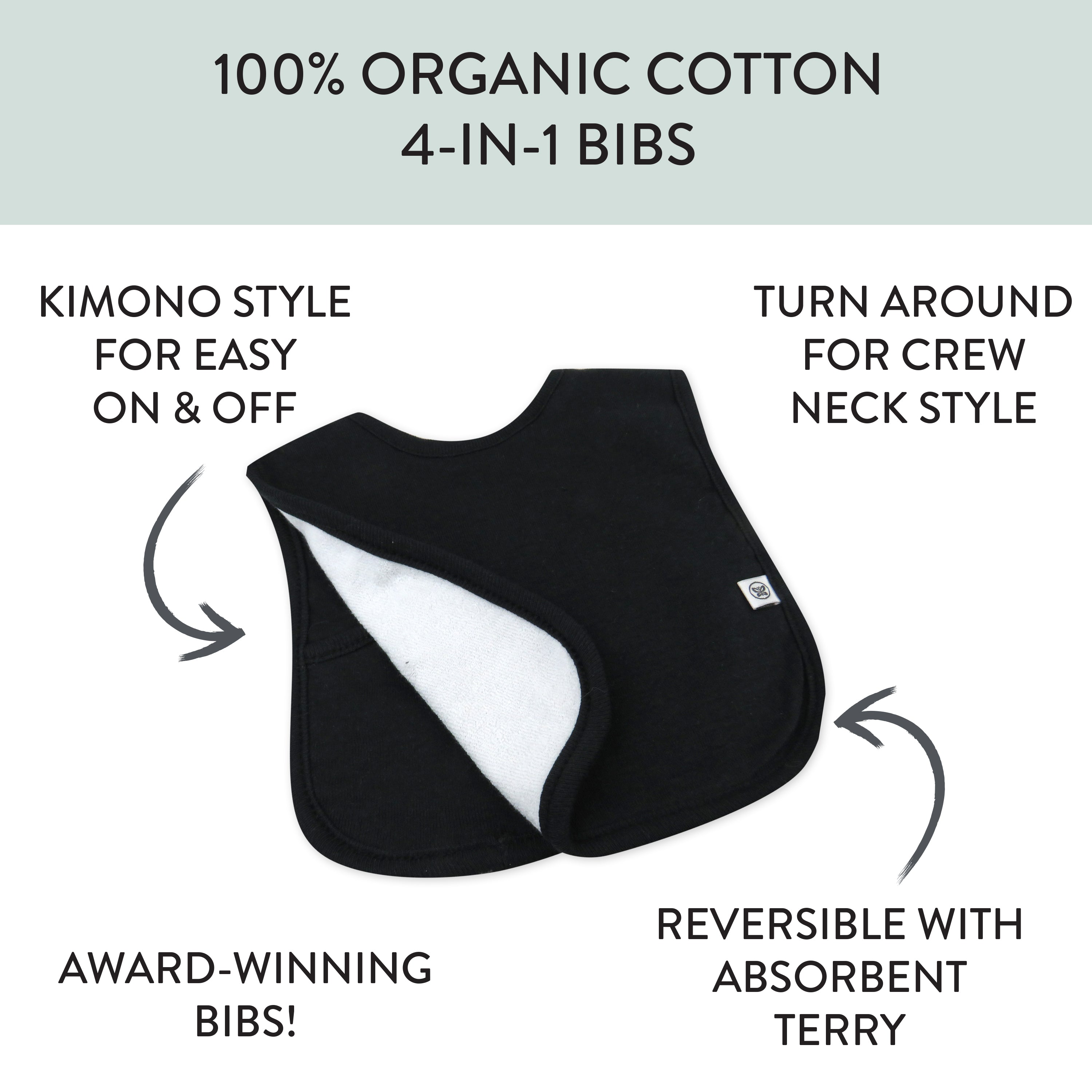  5-Pack Organic Cotton 4 in 1 Reversible Bibs、mySite、layawaytickets