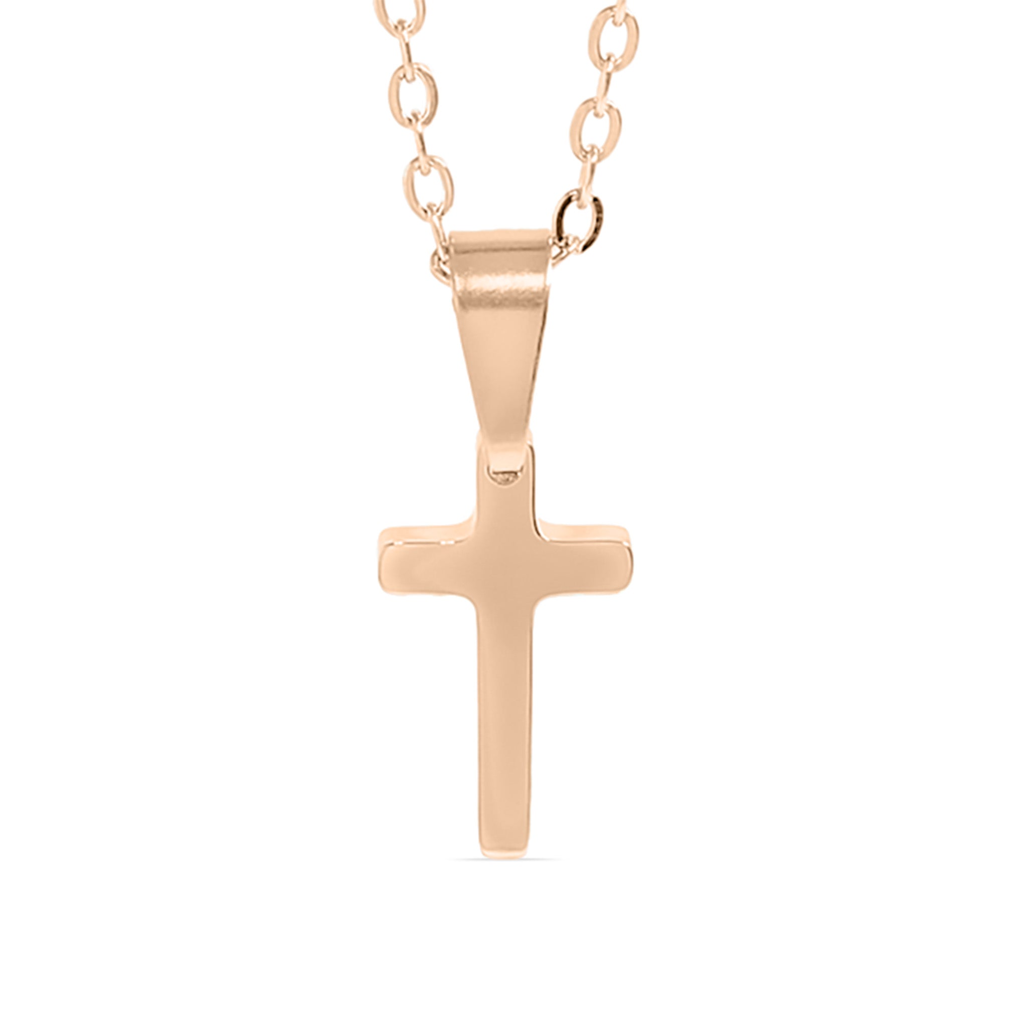 18K Gold PVD Stainless Steel Engravable Blank Cross Pendant Necklace / SBB0286、mySite、dreamappss