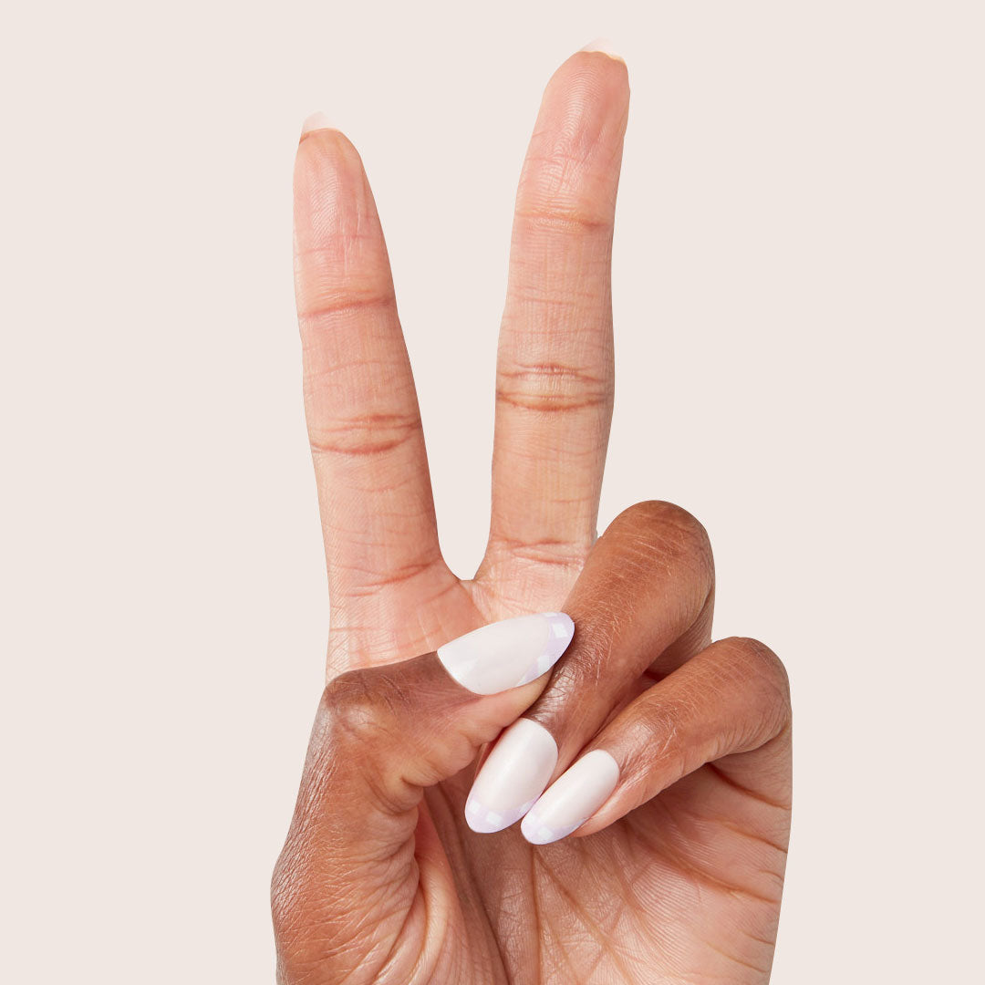 Gingham French - Press-On | Medium | Oval、mySite、solidvoid