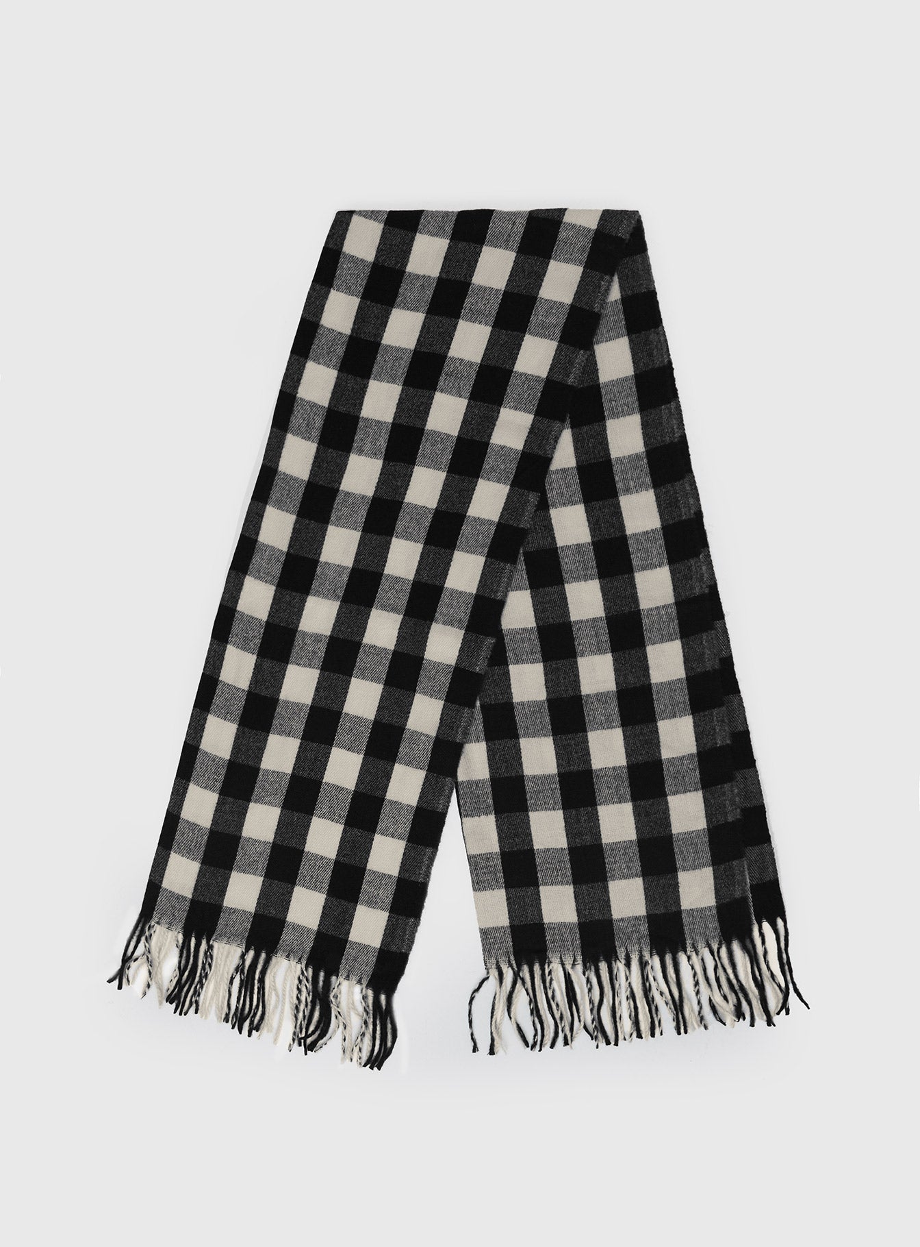 Closed Eyes Scarf Black / White Check、mySite、solidvoid