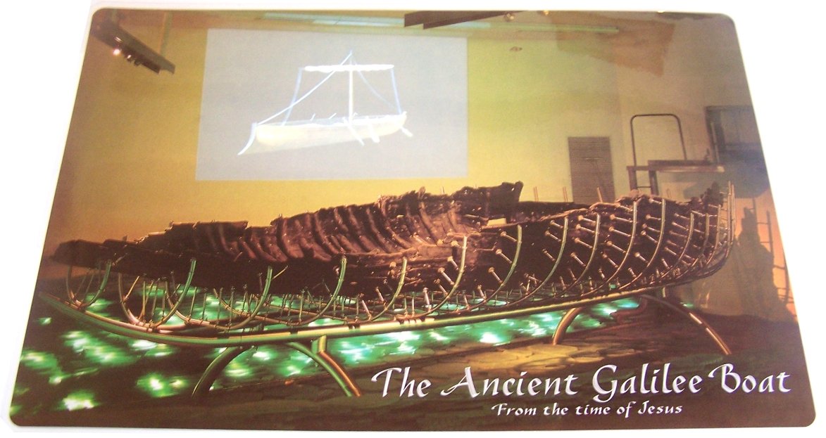  Biblical Poster- Galilee Sea and the Jesus Boat - Laminated (42x30 cm or 16.5x11.8 inches)、mySite、elrpsem3k