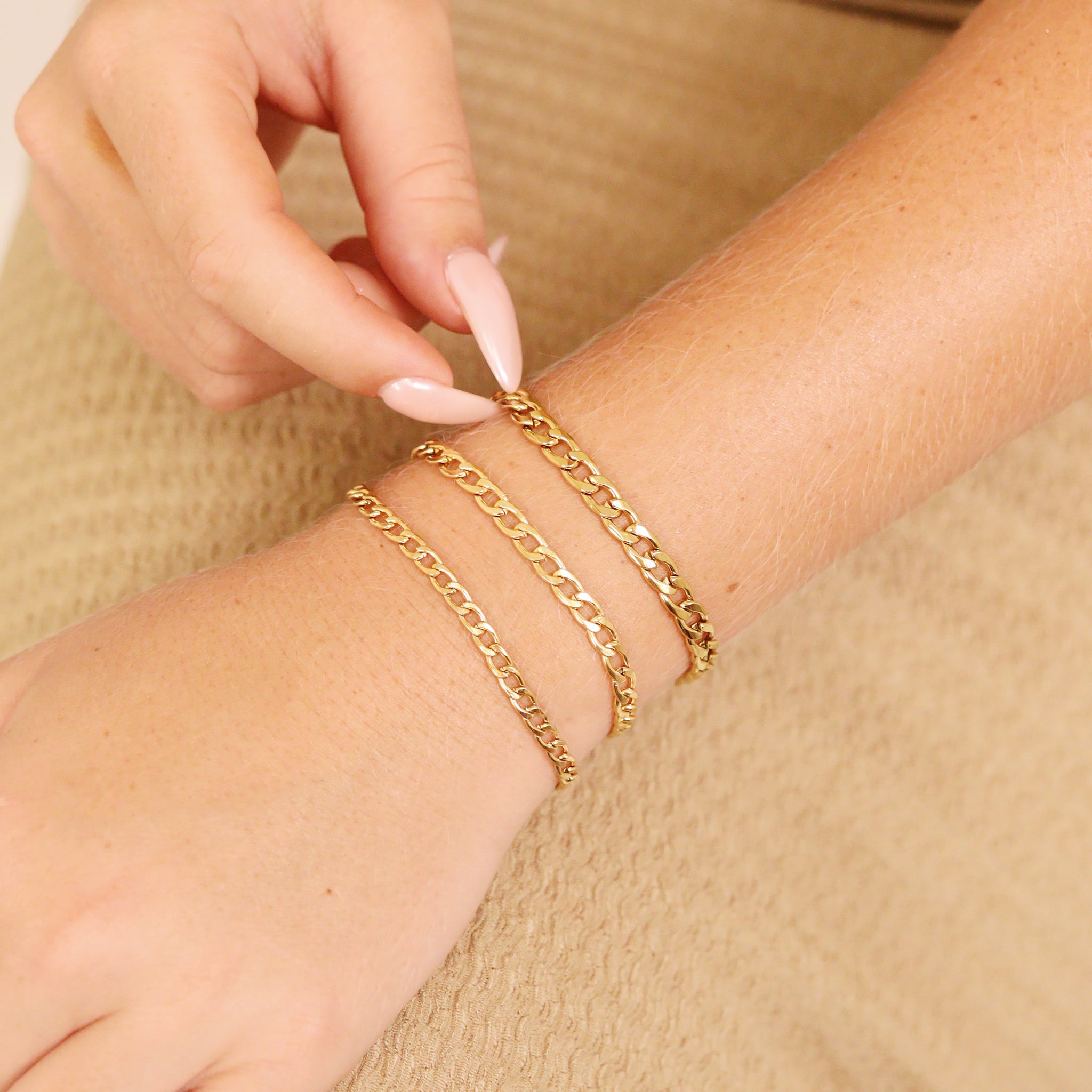 18K Gold PVD Stainless Steel Curb Chain - By The Foot / SPL1026、mySite、dreamappss