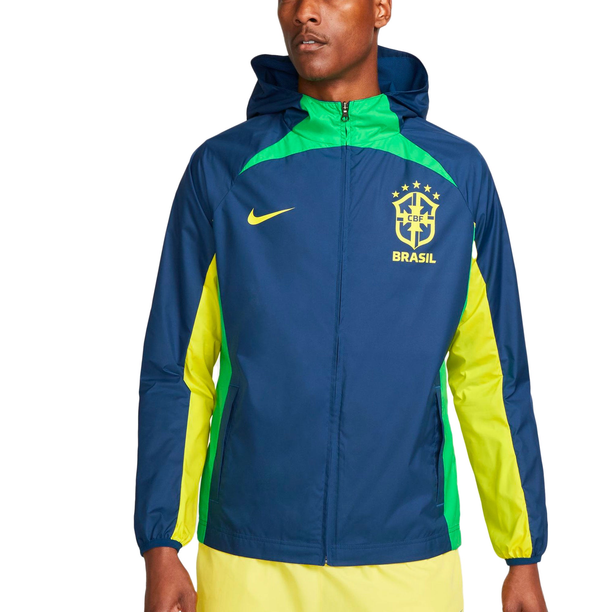 Nike Men's Brazil 2022/23 AWF Full-Zip Up Coastal Blue/Dynamic Yellow、mySite、noshort