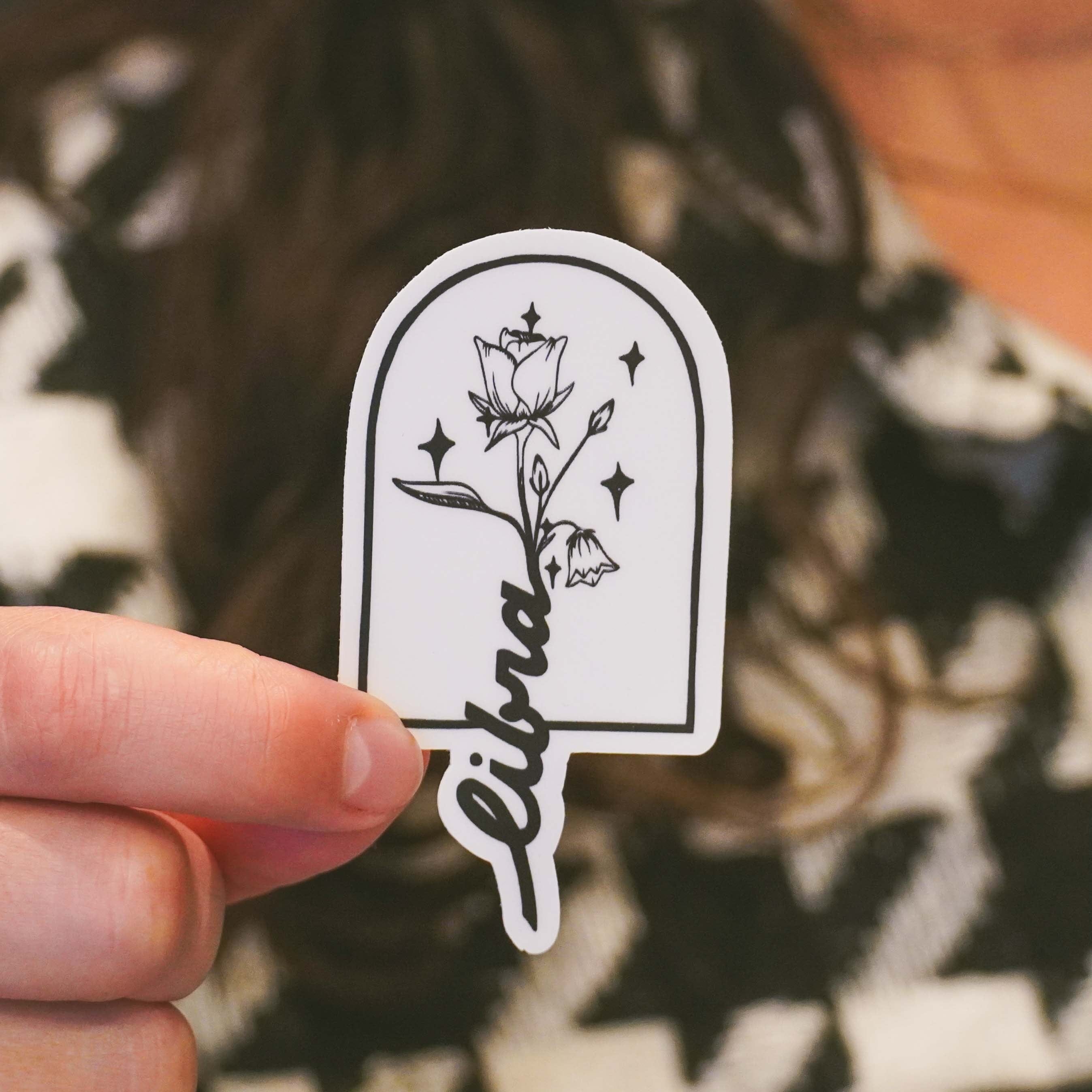  Libra Bluebells & Large Rose Zodiac Sticker、mySite、ghnorth