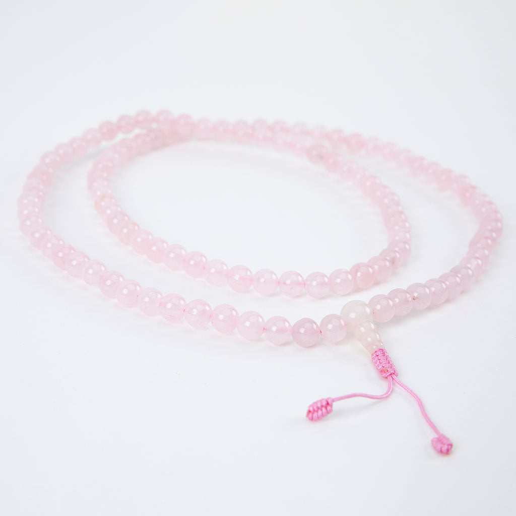 Simple Rose Quartz Mala Necklace、mySite、topwebapps