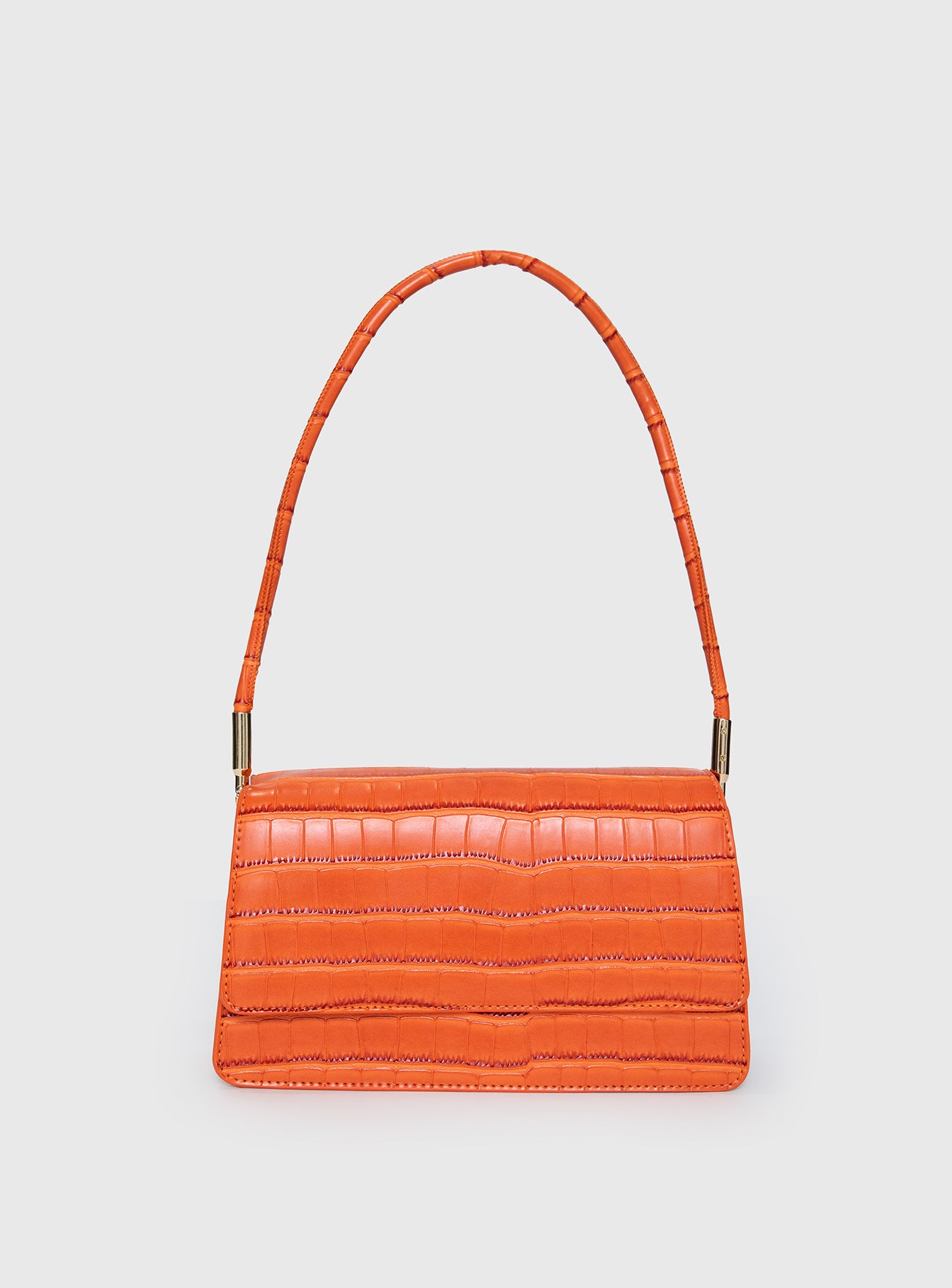 Moshe Croc Shoulder Bag Orange、mySite、solidvoid