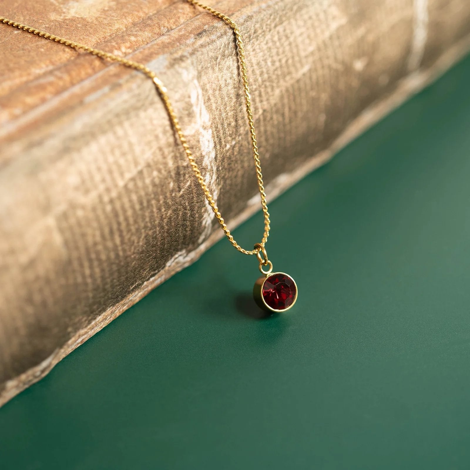 18K Gold PVD Stainless Steel Round Birthstone Charm 8mm / PDL0265、mySite、dreamappss