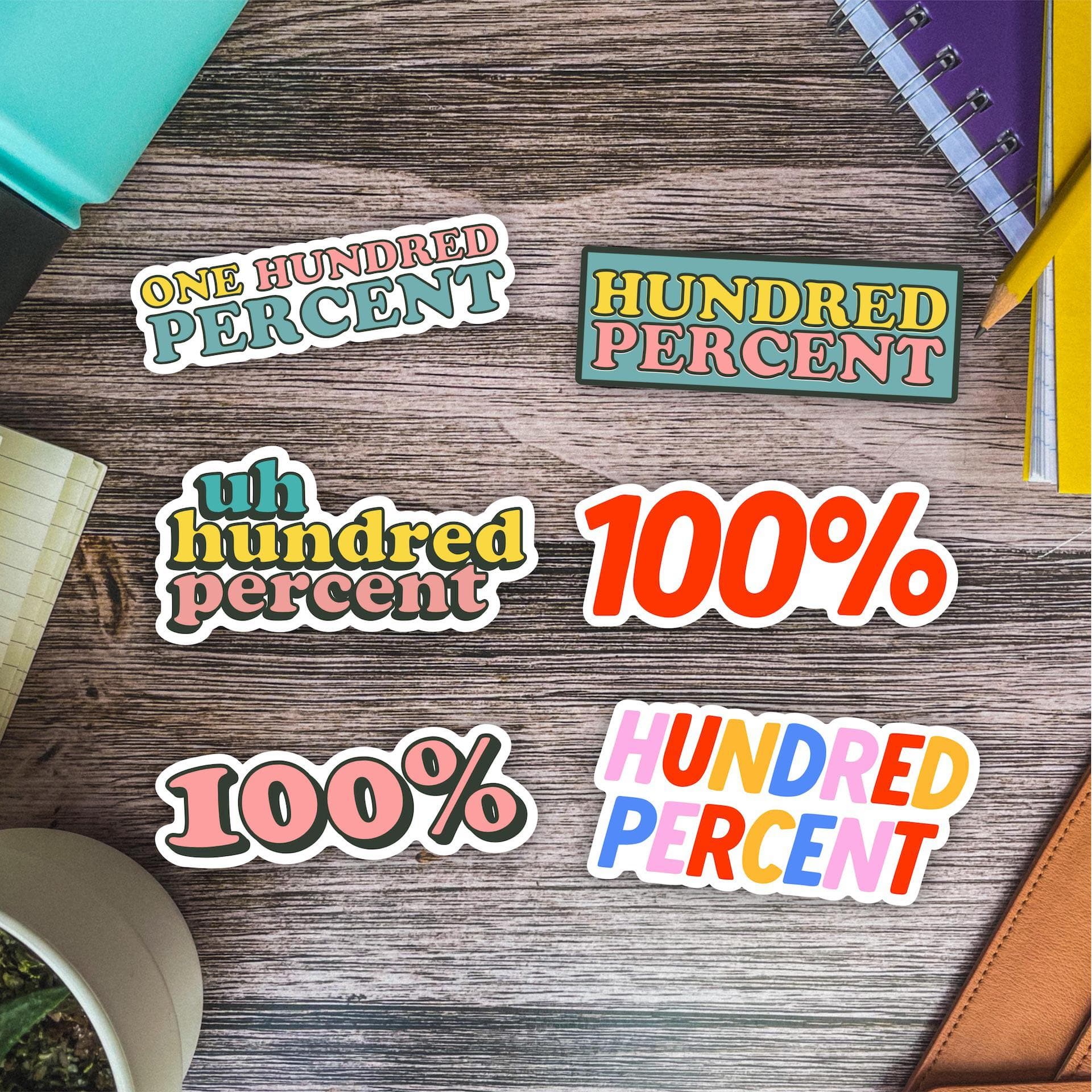  100% Stickers 6 Pack、mySite、elrpsem3k