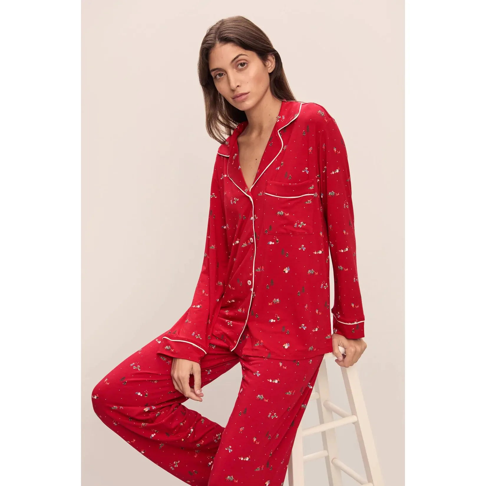  Eberjey Gisele Long Pajama Set - Winter Wonderland、mySite、justintrudeaud