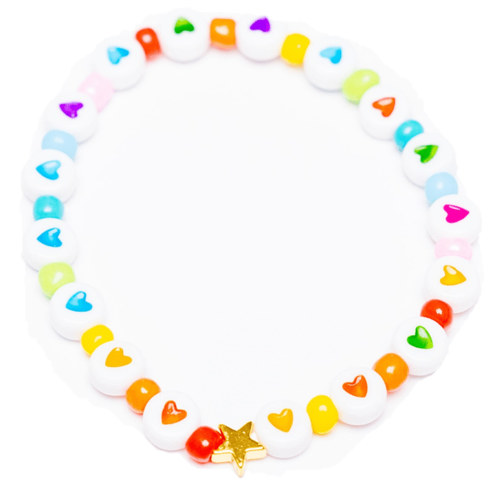  Rainbow Beaded Bracelet w/Hearts、mySite、elrpsem3k