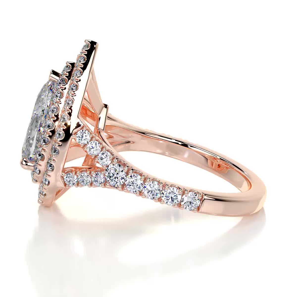 Melanie Moissanite & Diamond Ring -14K Rose Gold (RTS)、mySite、hinf8tx79