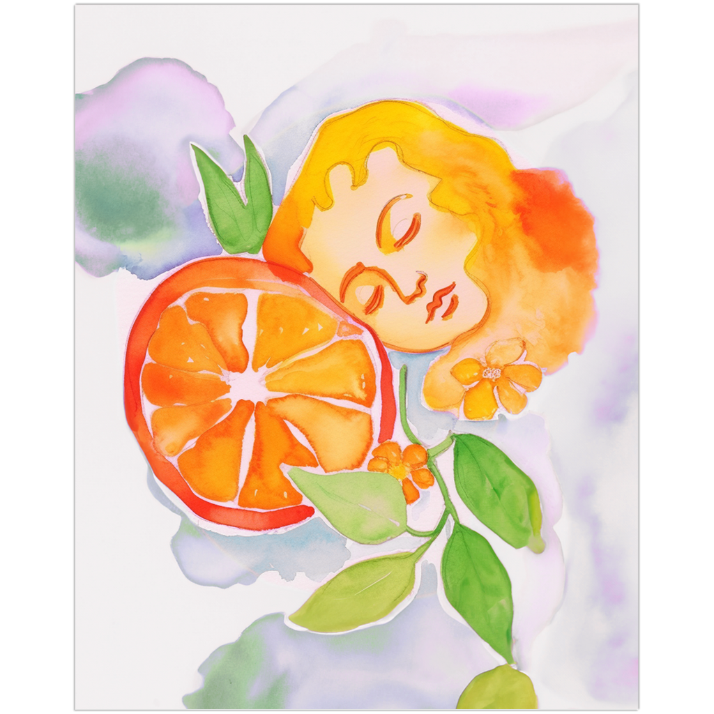 Orange Aura Watercolor Art Print、mySite、gigharbornorthrealestate