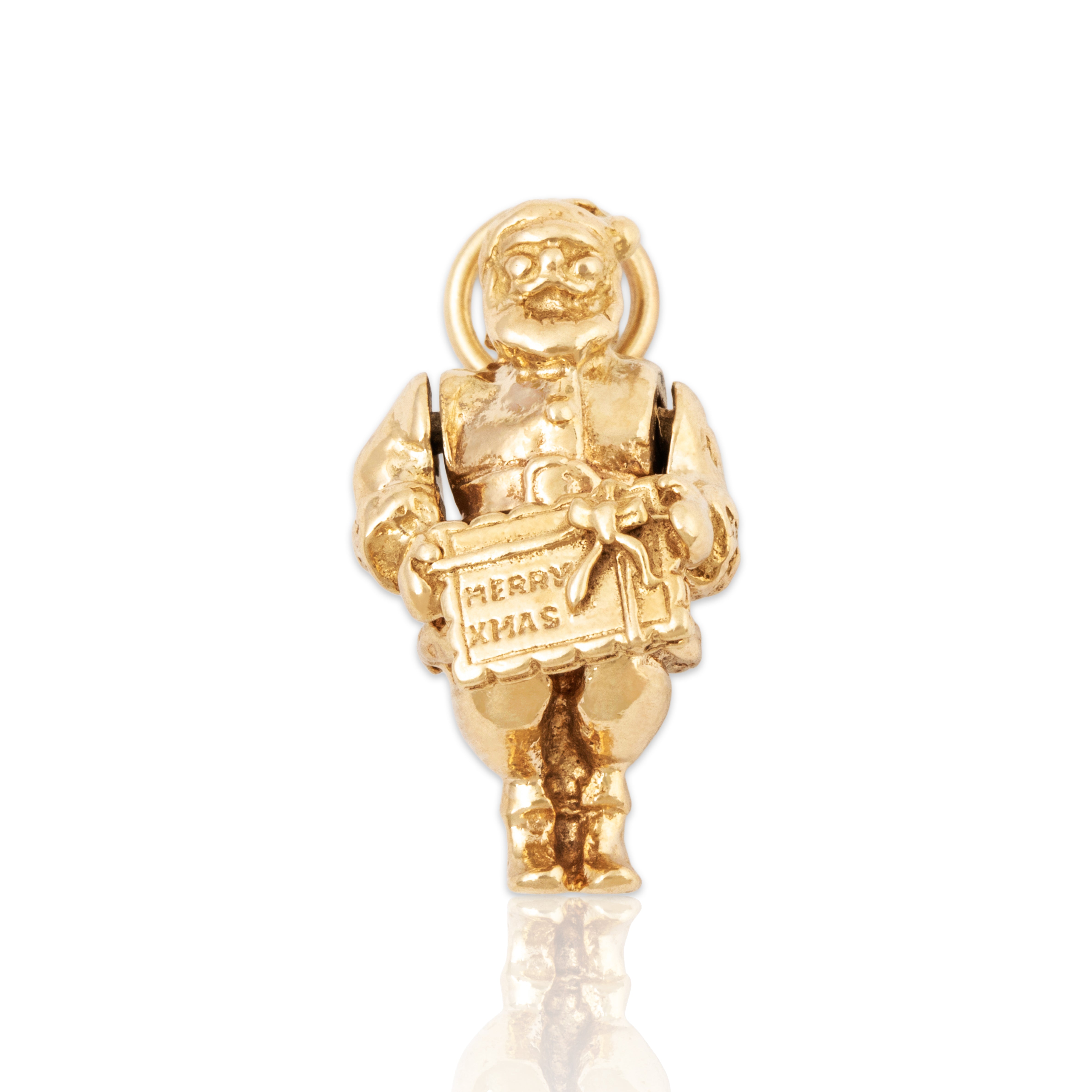 Vintage Heavy 14k Yellow Gold Articulated Santa Claus Charm / Pendant、mySite、hinf8tx79