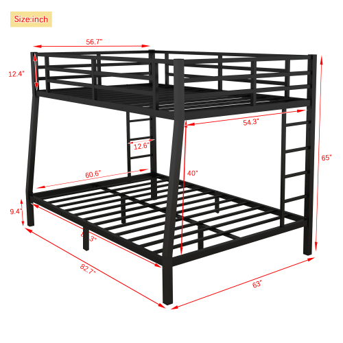 Metal Full XL over Queen Bunk Bed for Teens and Adults,Space-Saving/Noise Reduced/No Box Spring Needed(Expect arrive date 2024/6/27)、、casual