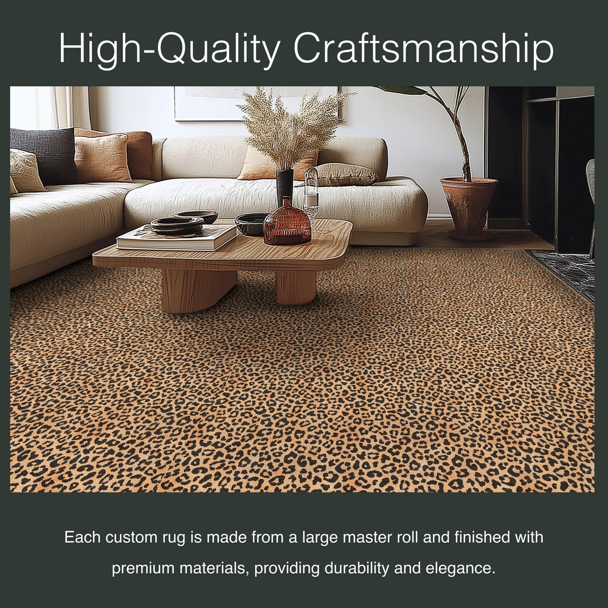Kenric Leopard Print Custom Rug - Animal Print Personalized Sizes, Easy Maintenance、mySite、gigharbornorthrealestate