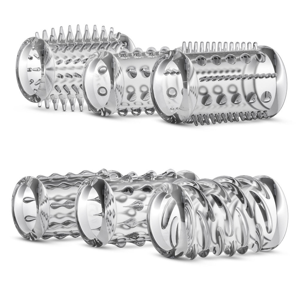 Stay Hard By Blush® | Clear Soft Tickler Stimulation Sleeve Kit (Set of 6)、mySite、bottomscart