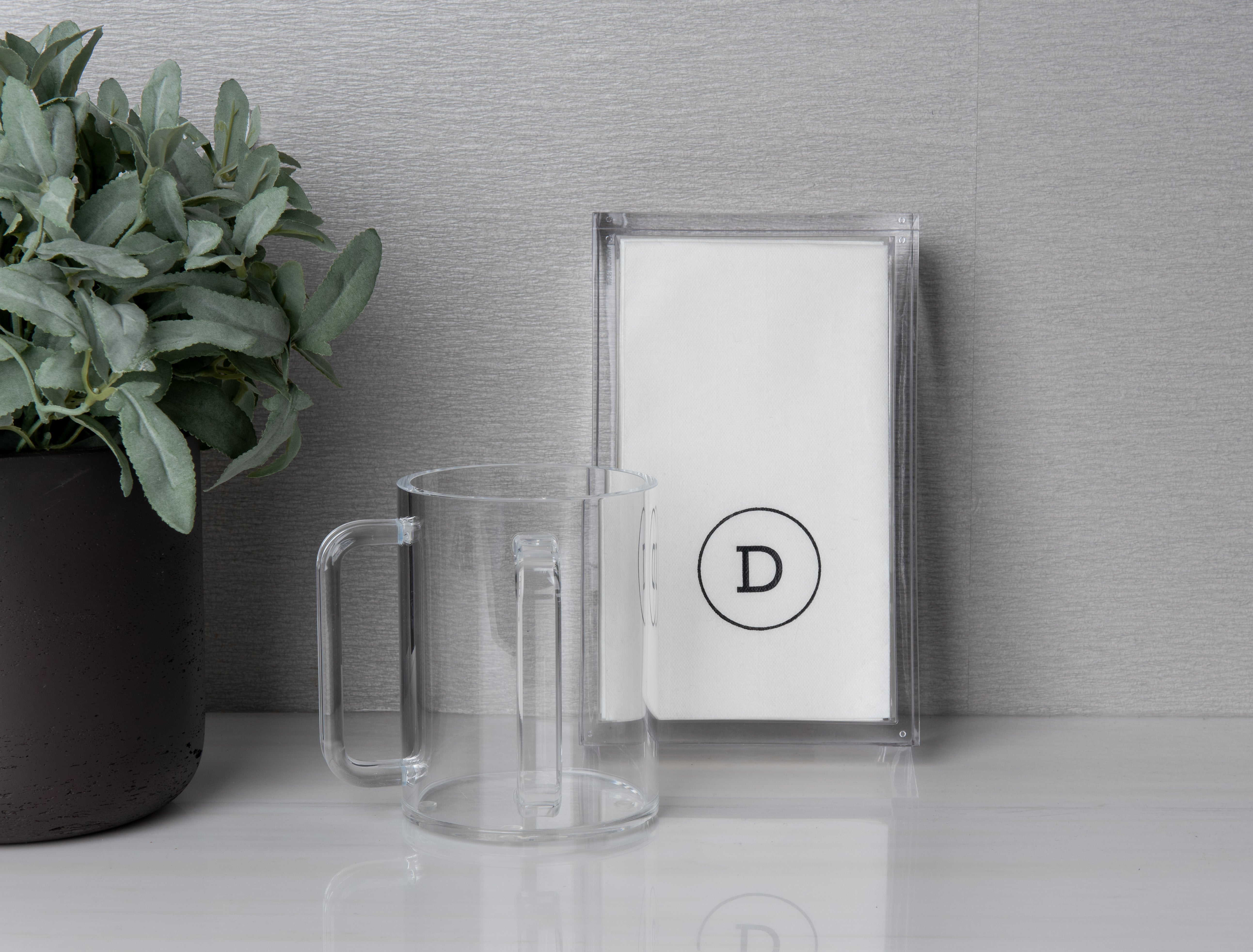  Black Napkins With Acrylic Tray Gift Set、mySite、elrpsem3k